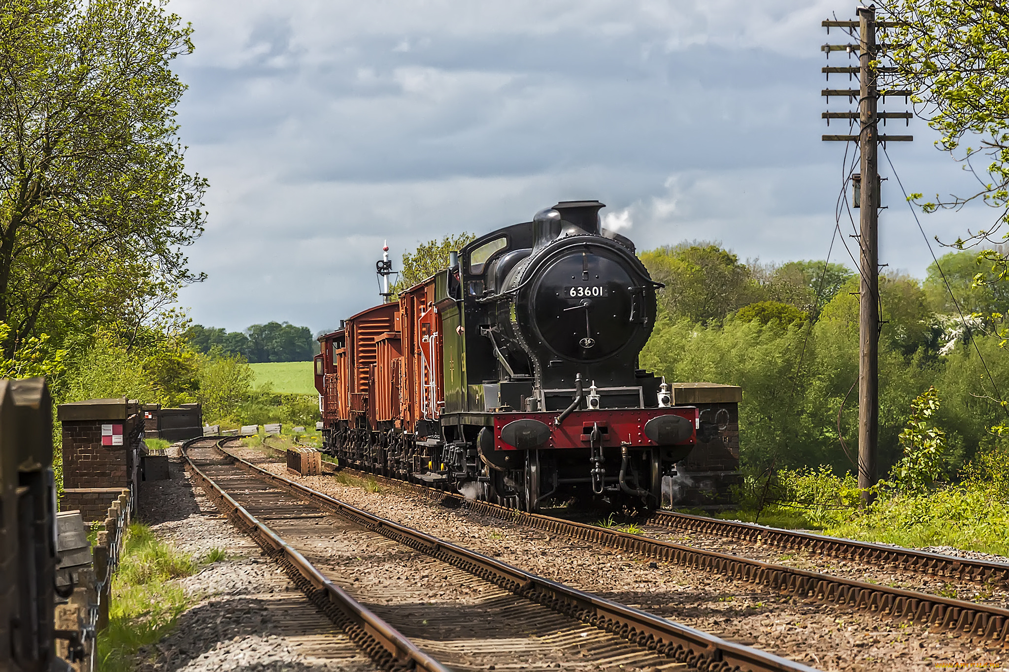 техника, паровозы, локомотив, состав