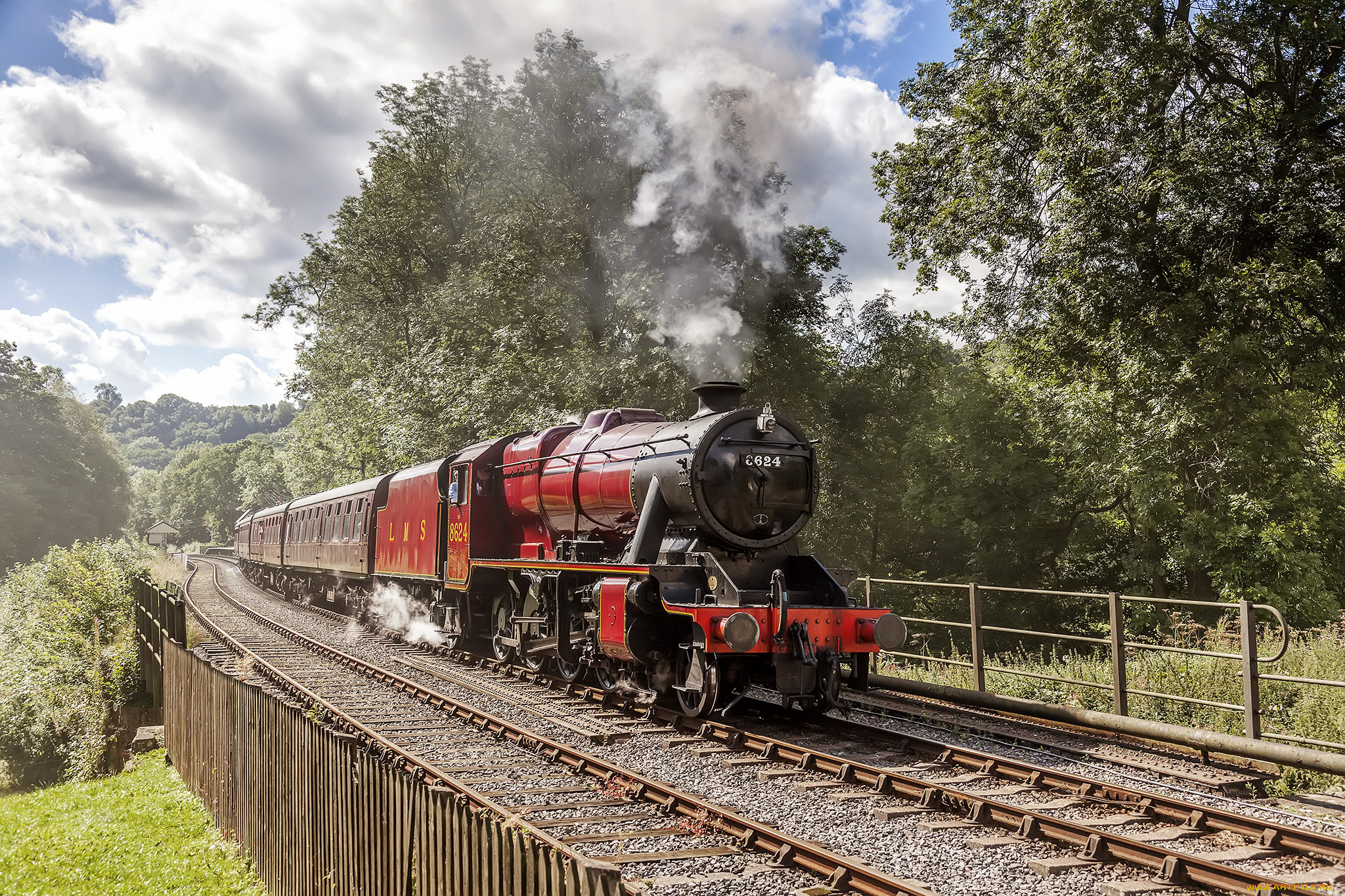 техника, паровозы, локомотив, состав