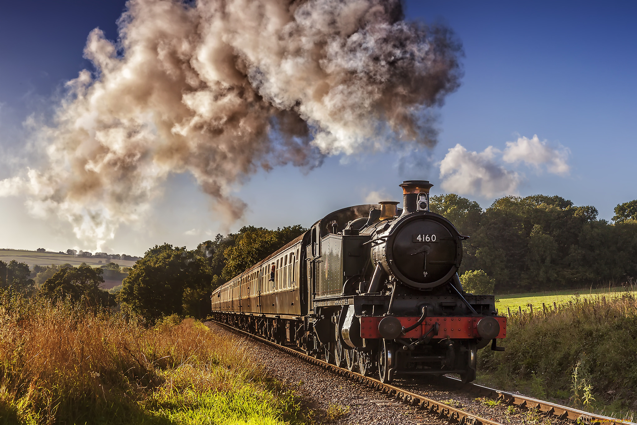 техника, паровозы, локомотив, состав