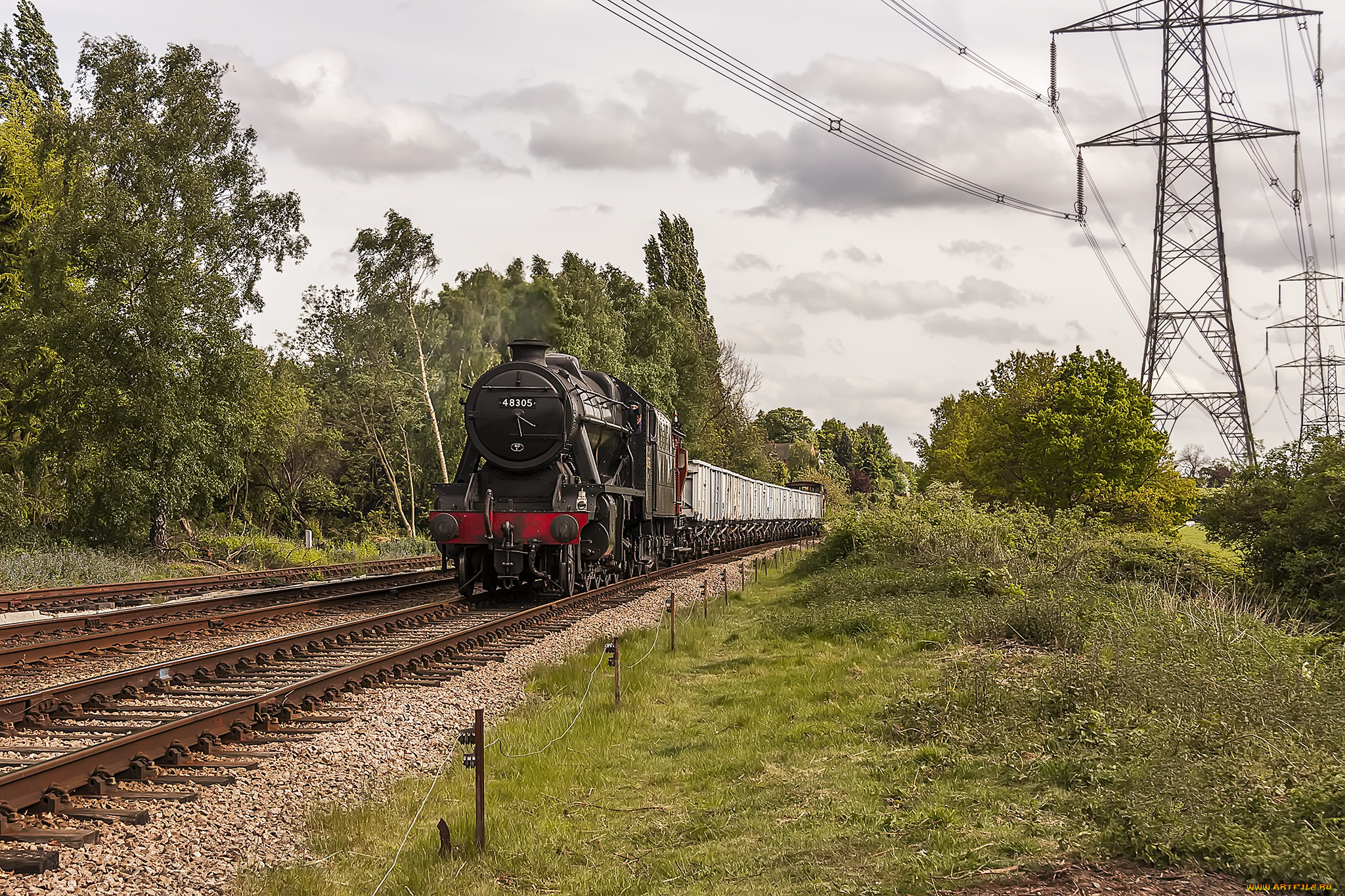 техника, паровозы, локомотив, состав