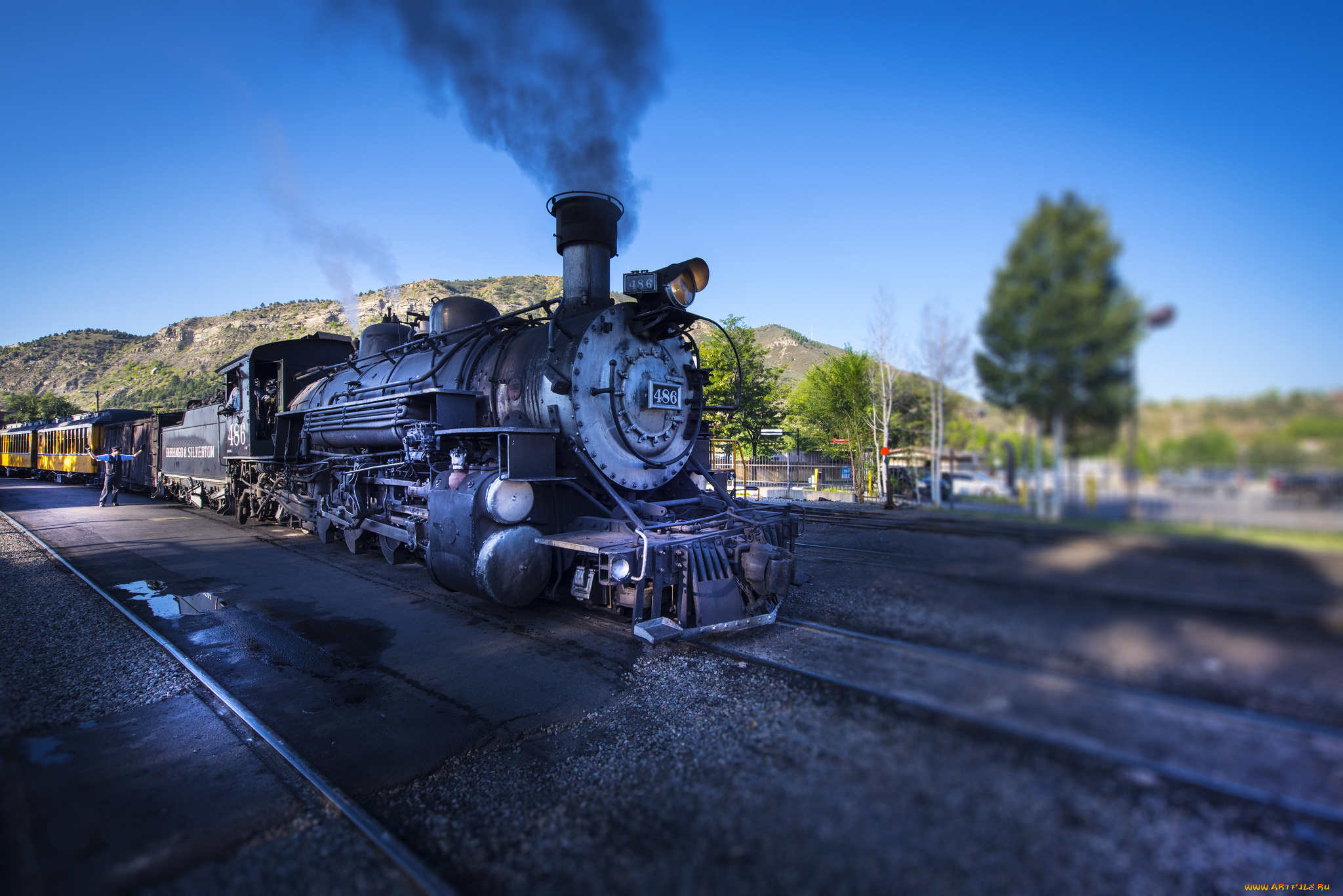 техника, паровозы, локомотив, состав