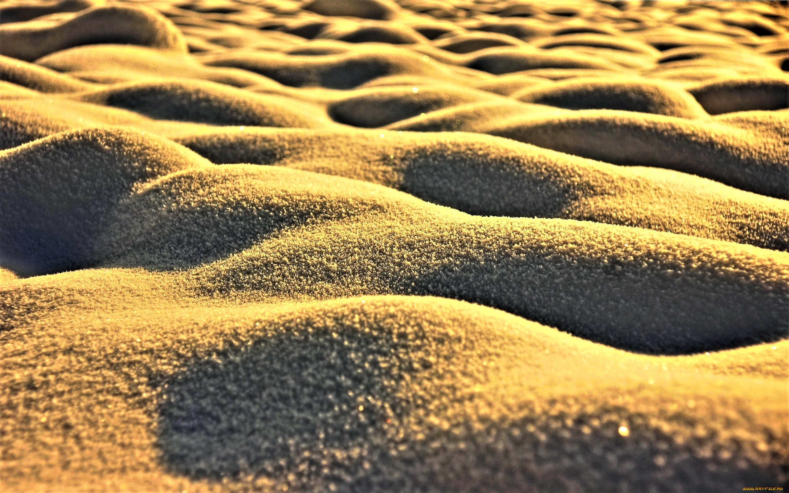 природа, зима, снег, кочки