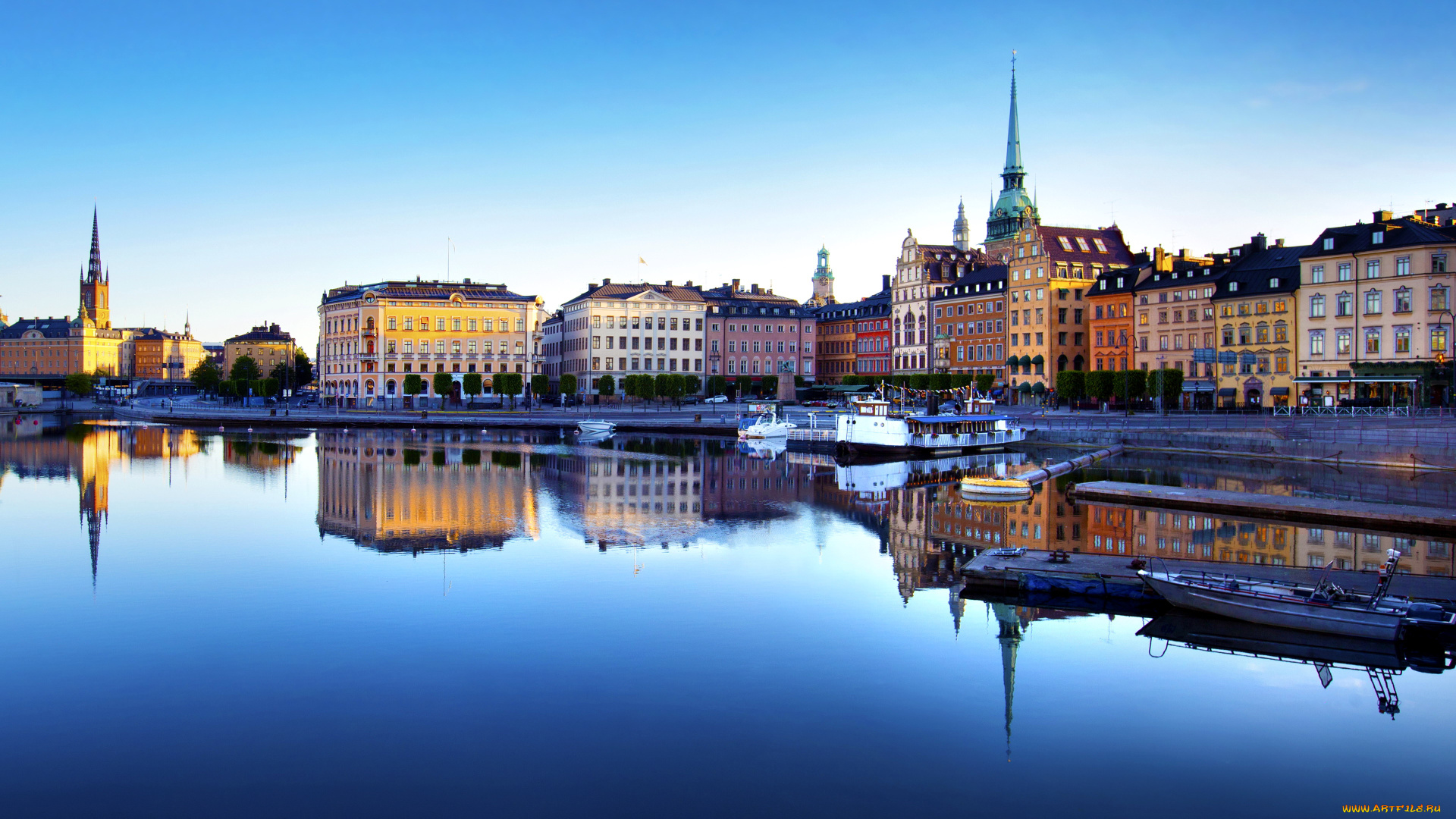 города, стокгольм, , швеция, панорама