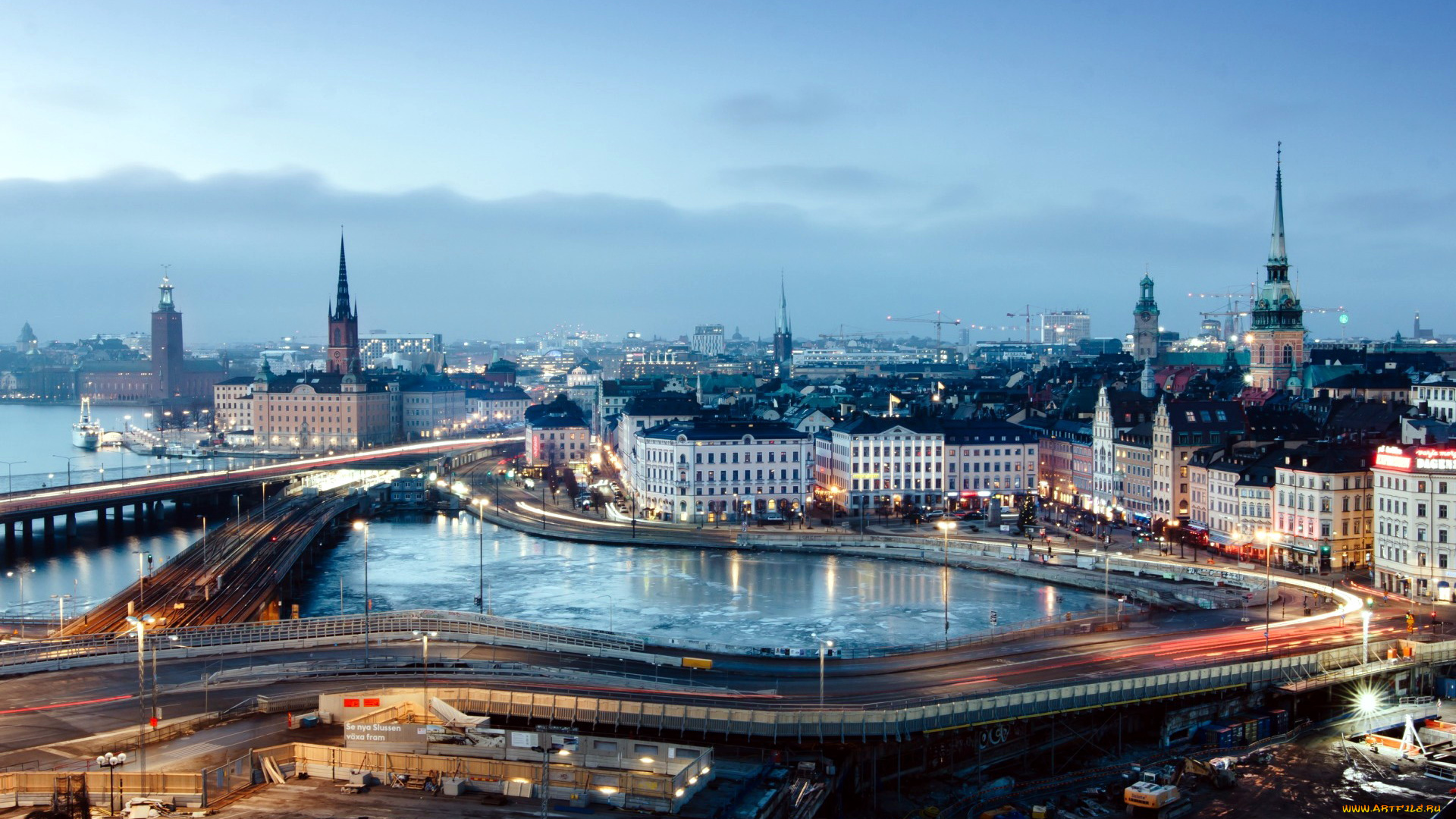 города, стокгольм, , швеция, панорама