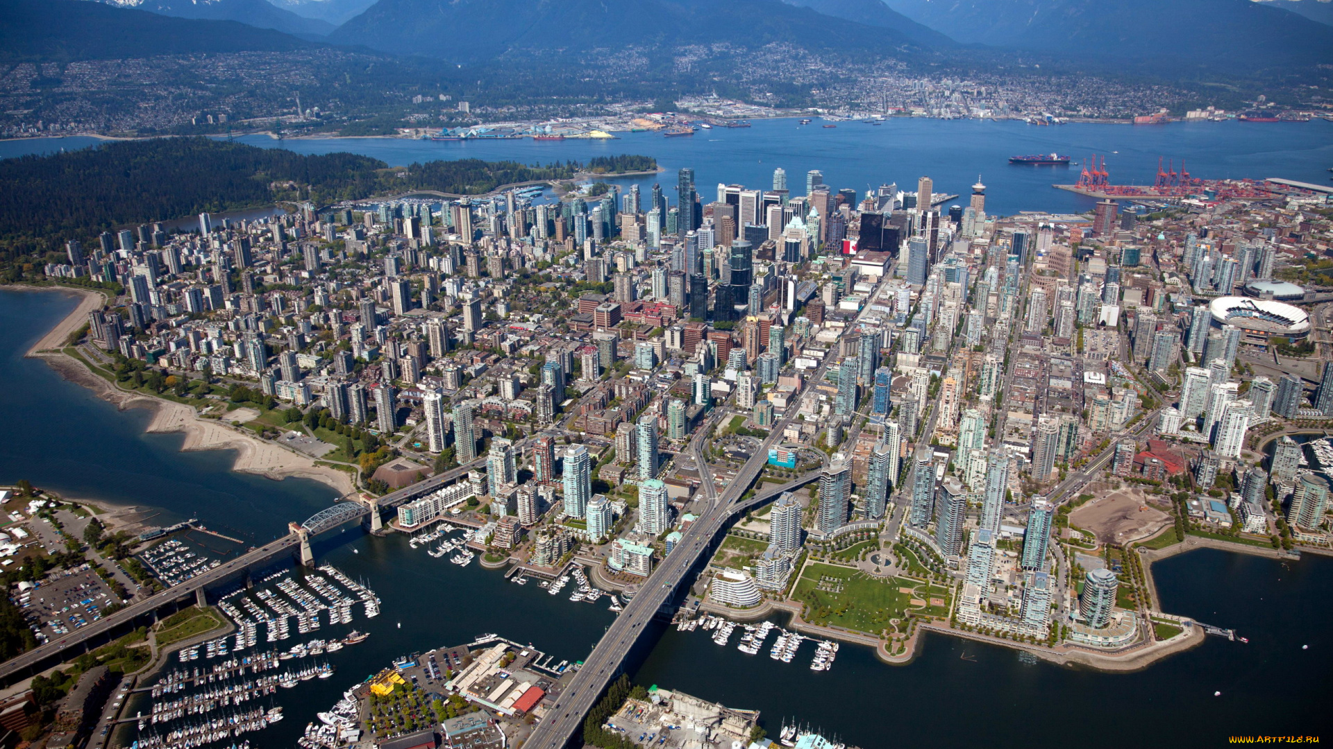 города, ванкувер, , канада, панорама