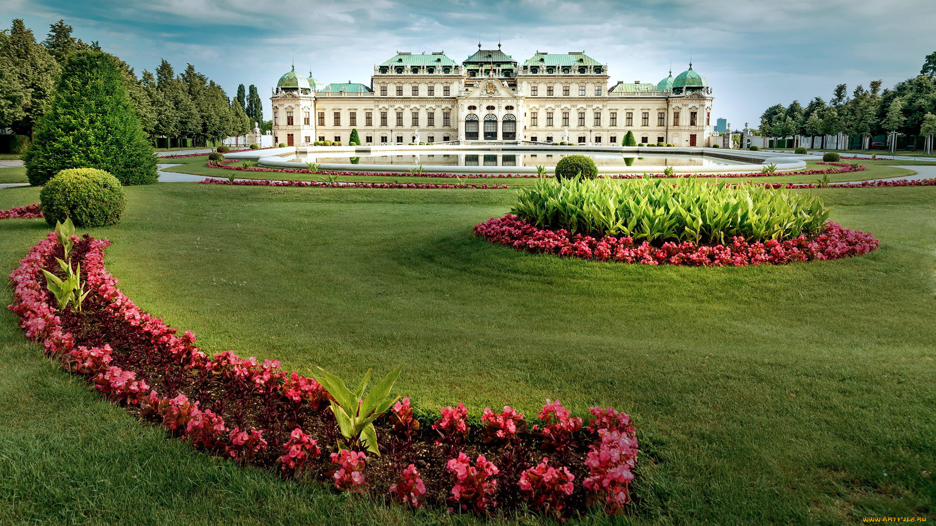 города, вена, , австрия, belvedere, palace
