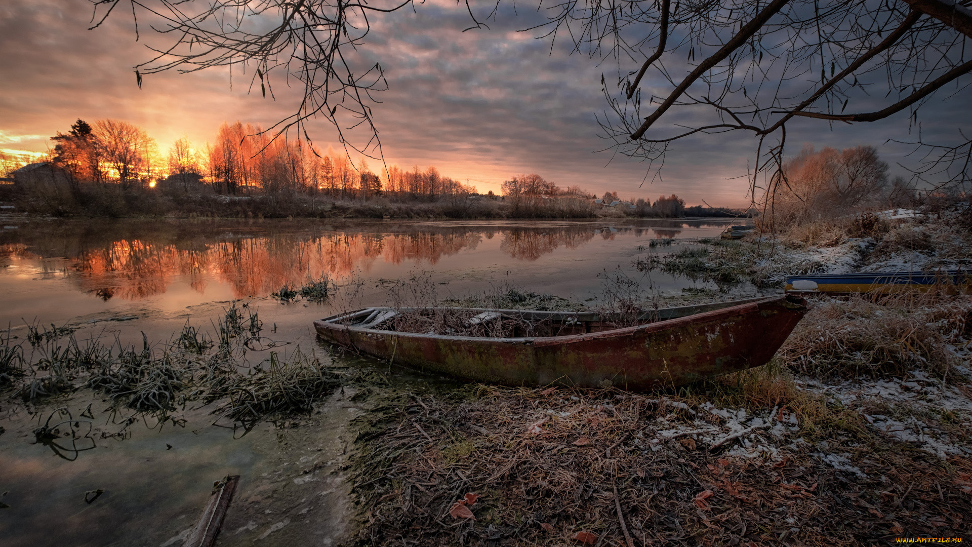 корабли, лодки, , шлюпки, река, лодка, закат