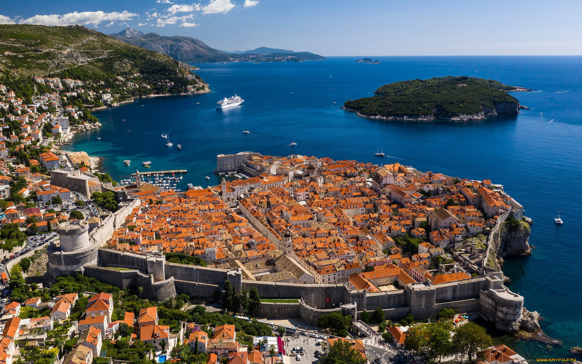 dubrovnik, croatia, города, дубровник, , хорватия, город, курорт, круизный, лайнер, дубровник, лето, побережье, адриатическое, море