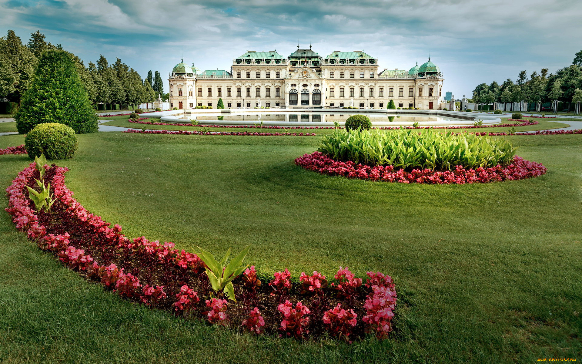 города, вена, , австрия, belvedere, palace