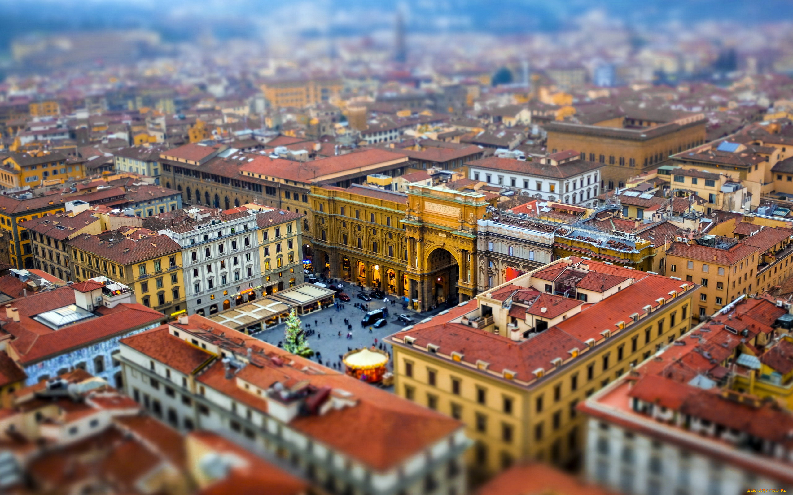 города, флоренция, , италия, панорама