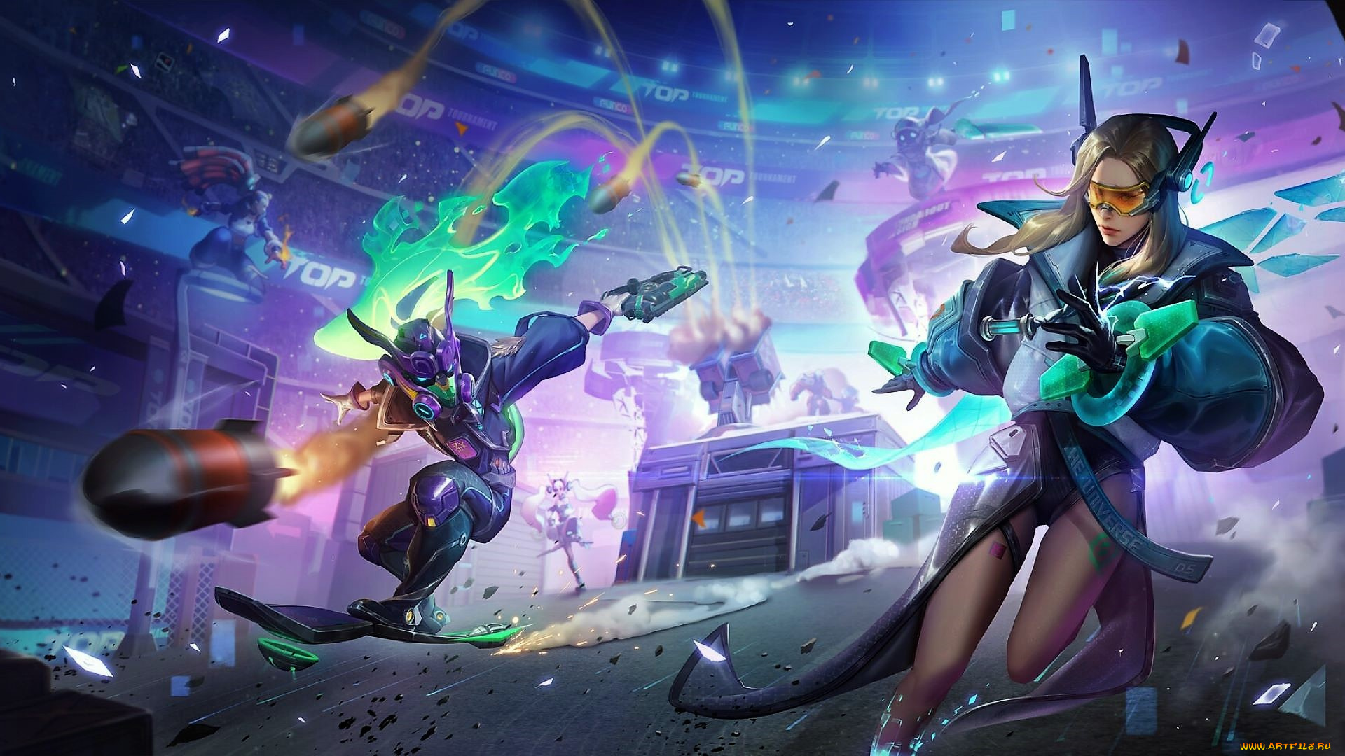 фэнтези, роботы, , киборги, , механизмы, девушка, существо, бой, техника