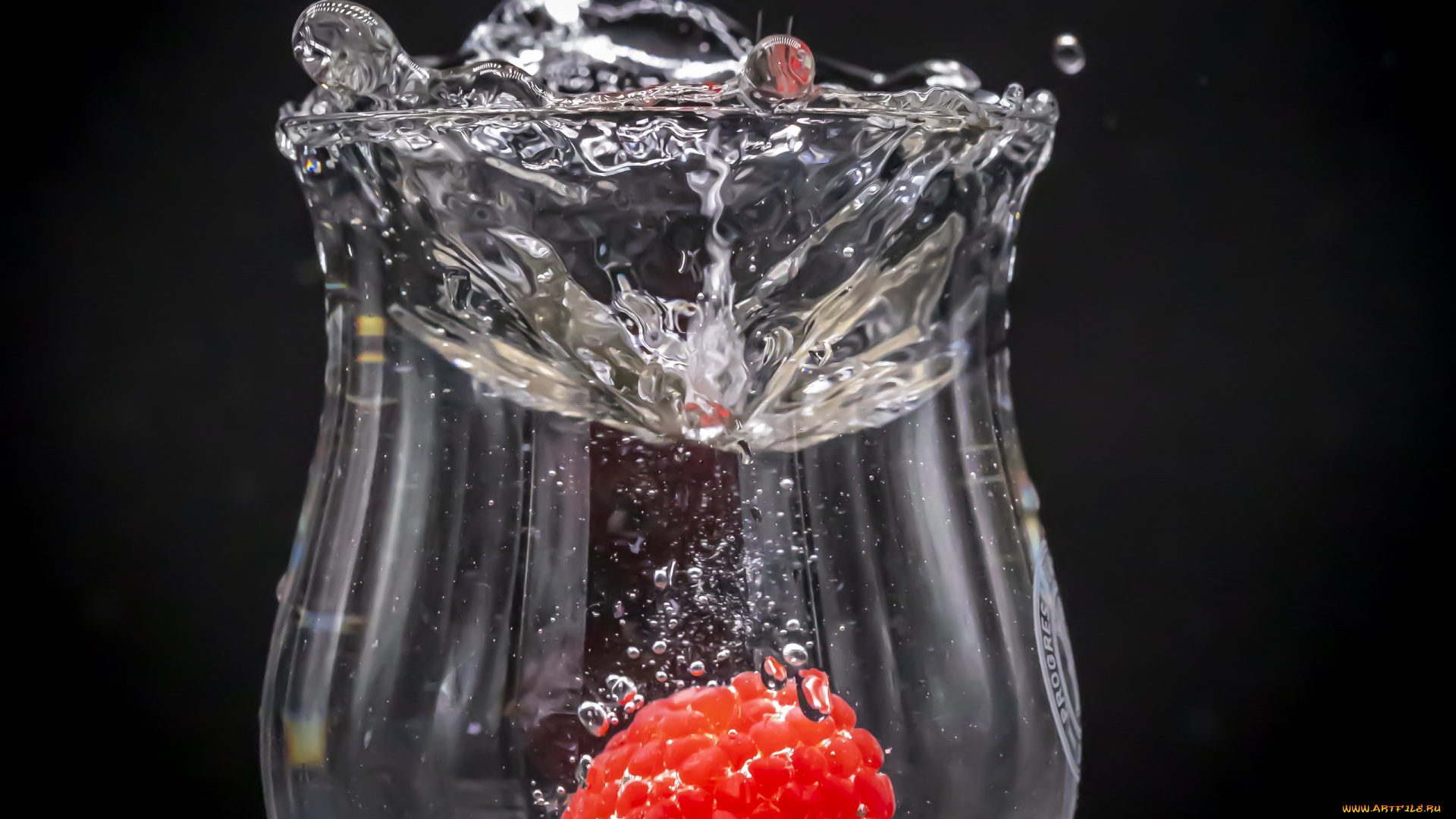 еда, малина, банка, вода, ягода, брызги