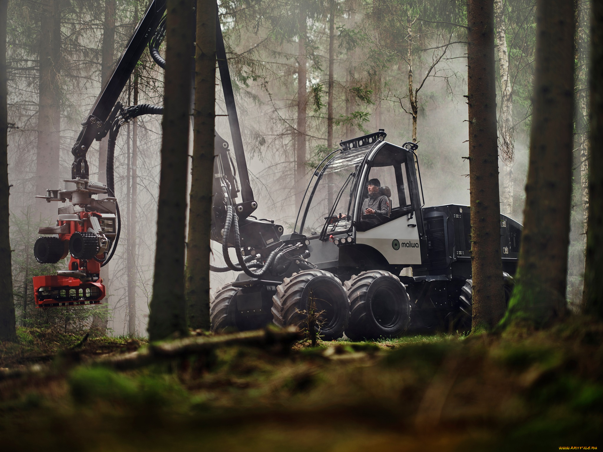 техника, лесоповалочная, техника, malwa