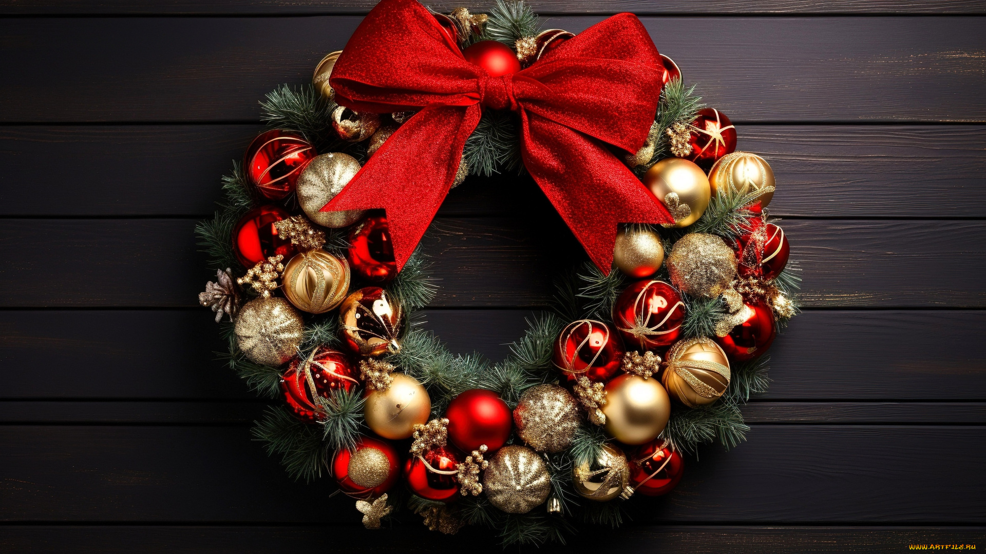 праздничные, украшения, венок, бант