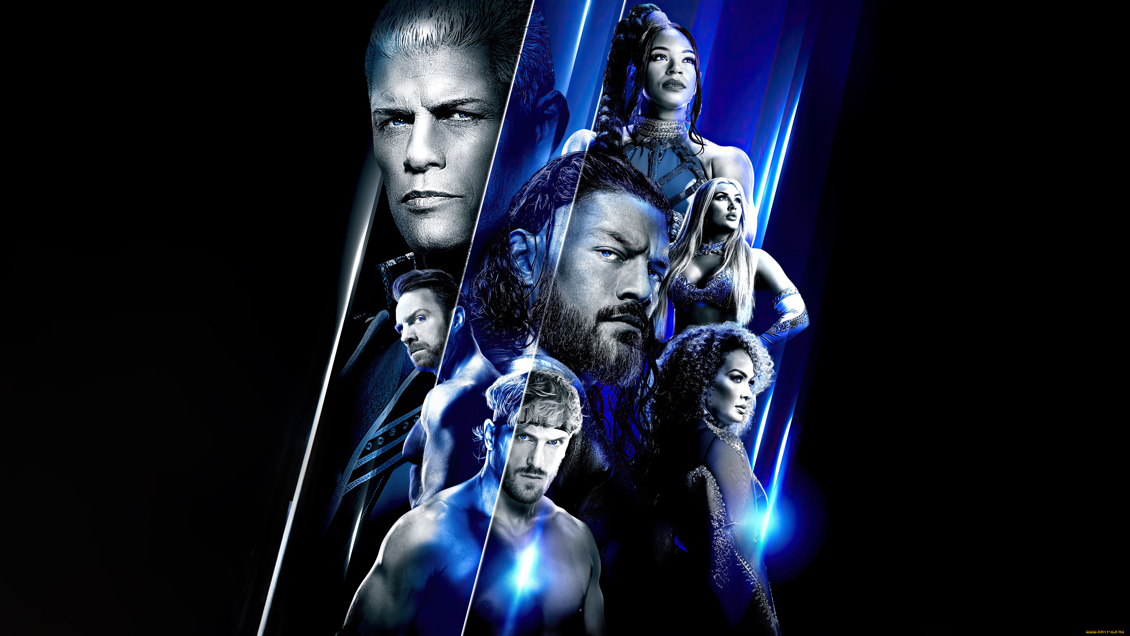 спорт, wwe, smashdown, роман, рейнз, логан, пол, roman, reigns, logan, paul