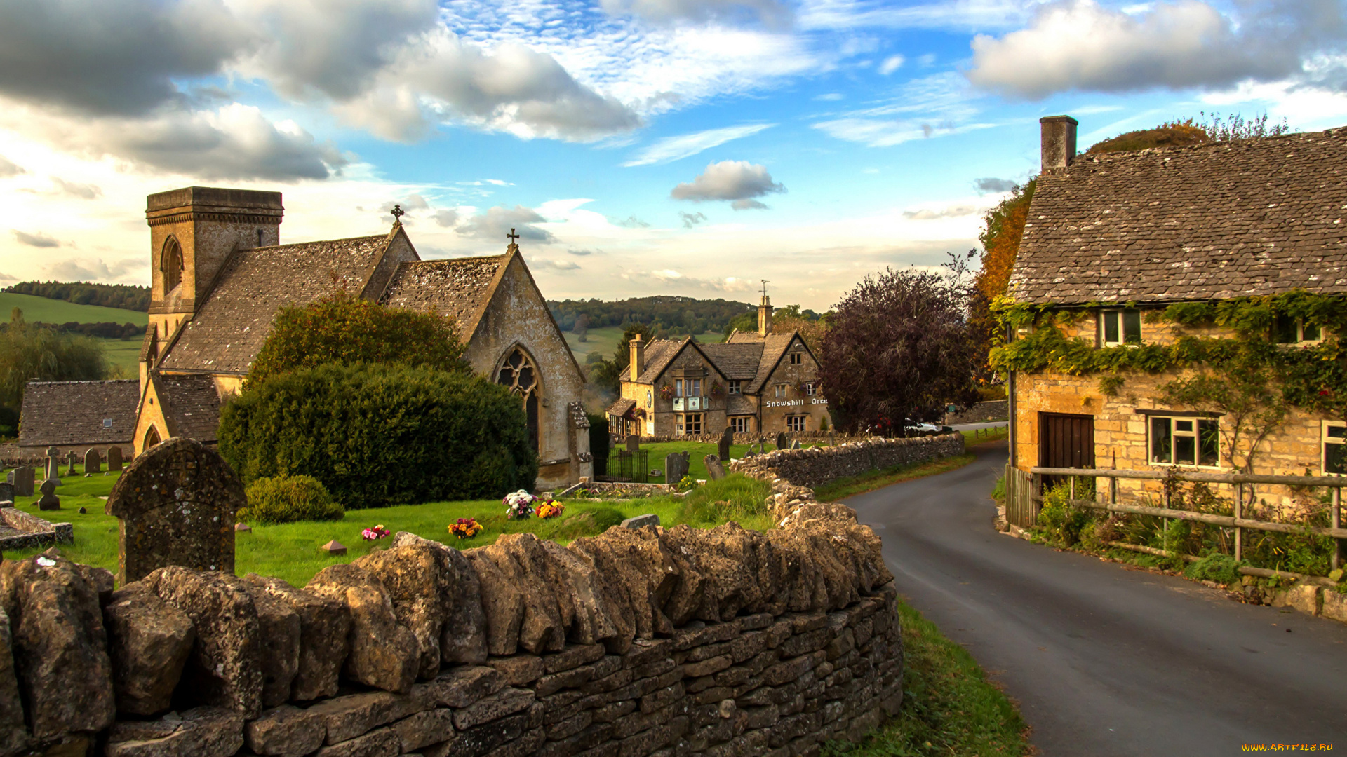 england, города, -, улицы, , площади, , набережные, каменная, ограда, шоссе, дома