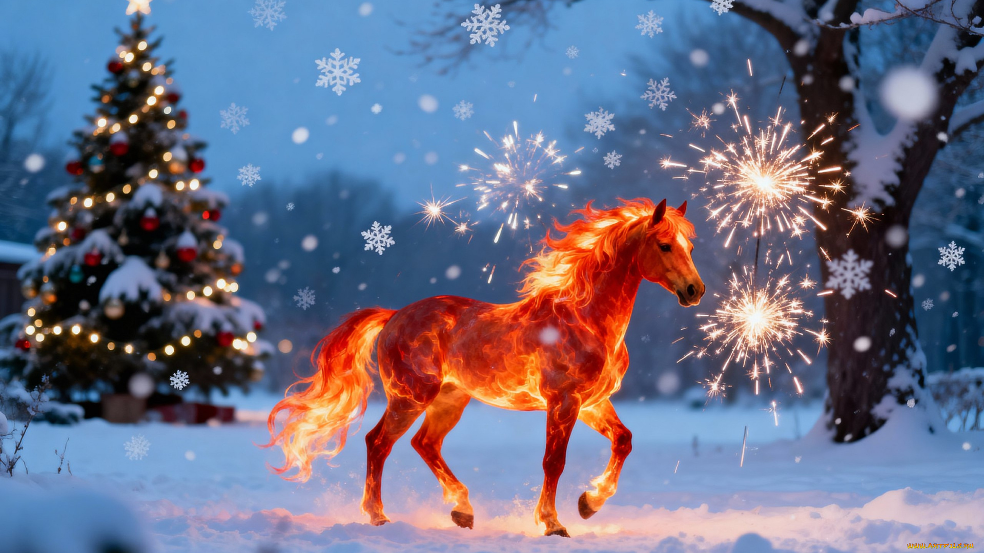 праздничные, -, разное, , новый, год, лошадь