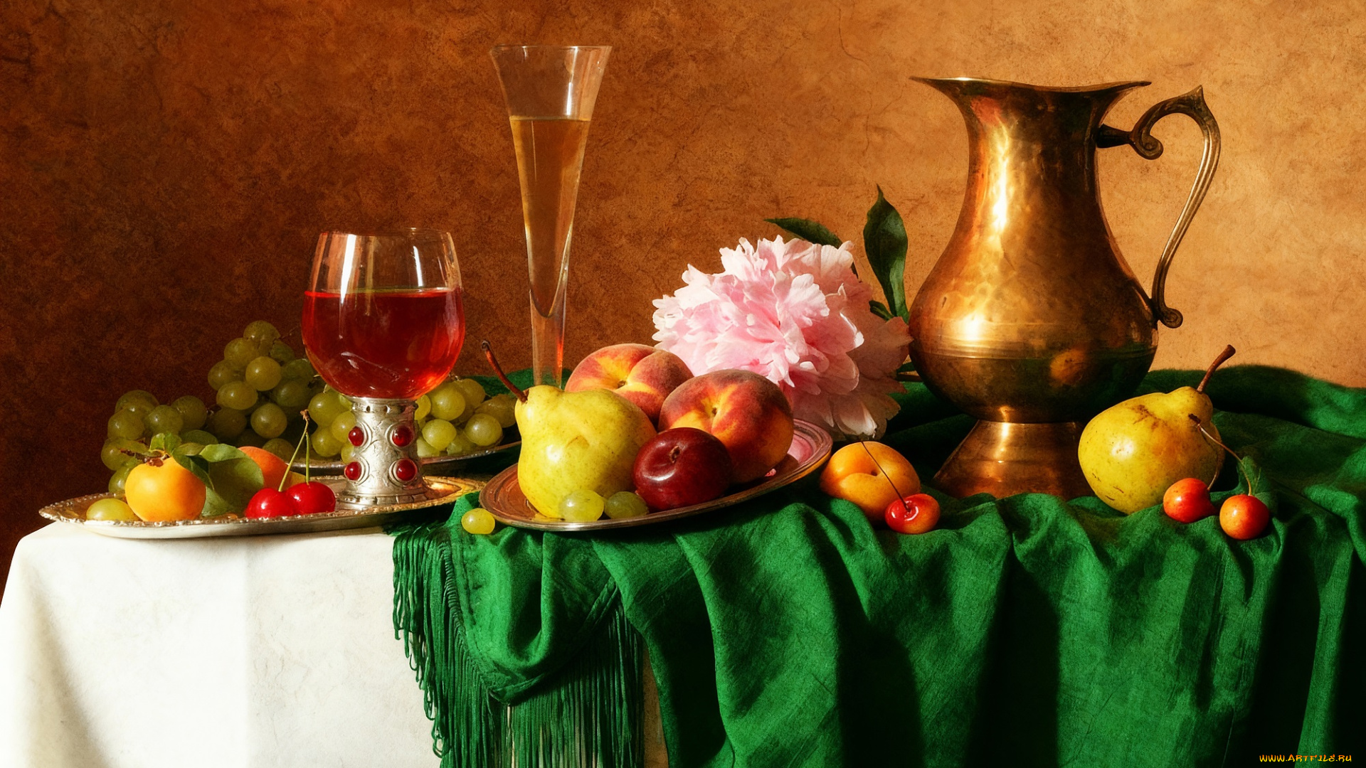 рисованное, еда, натюрморт