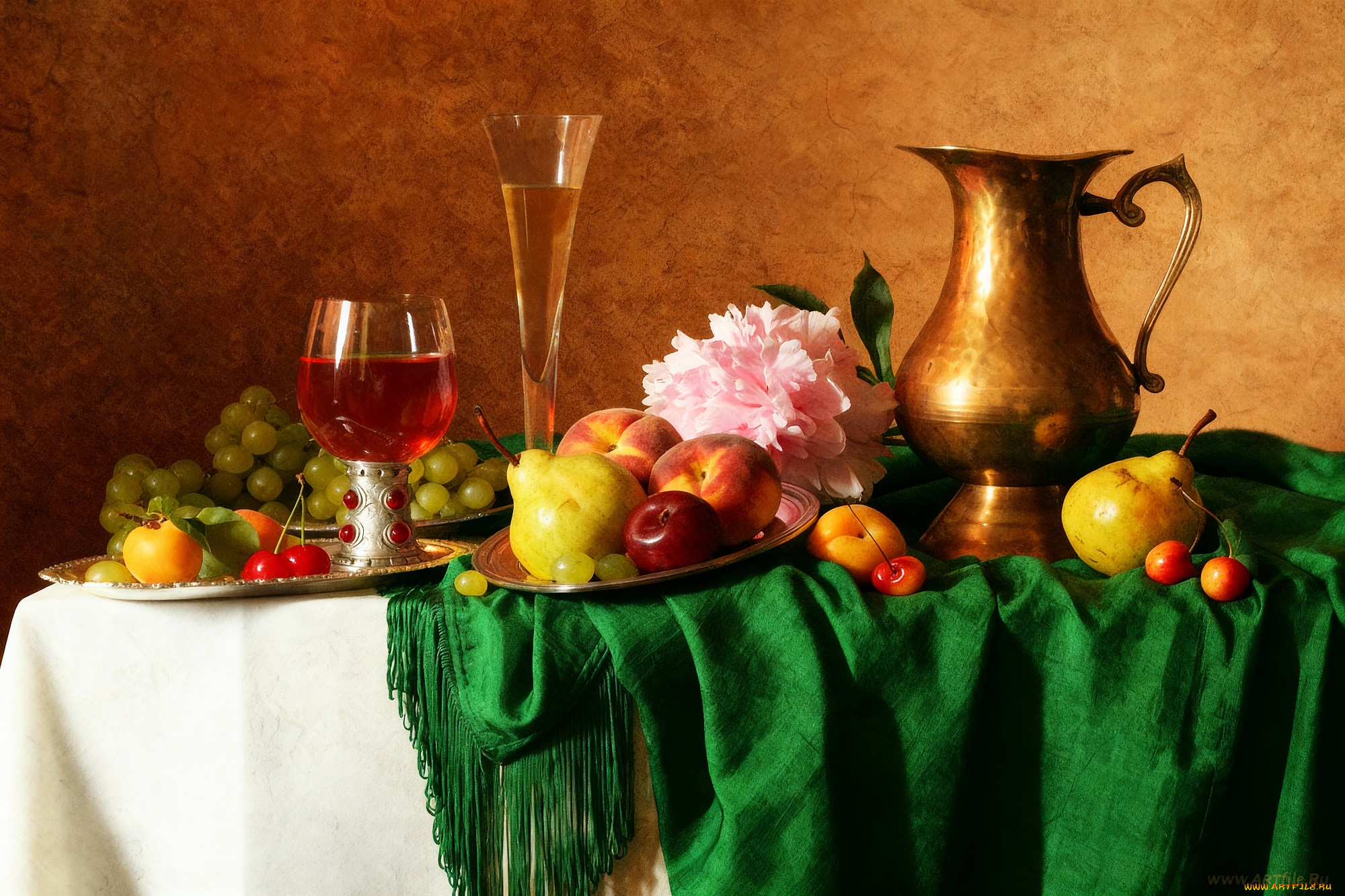 рисованное, еда, натюрморт