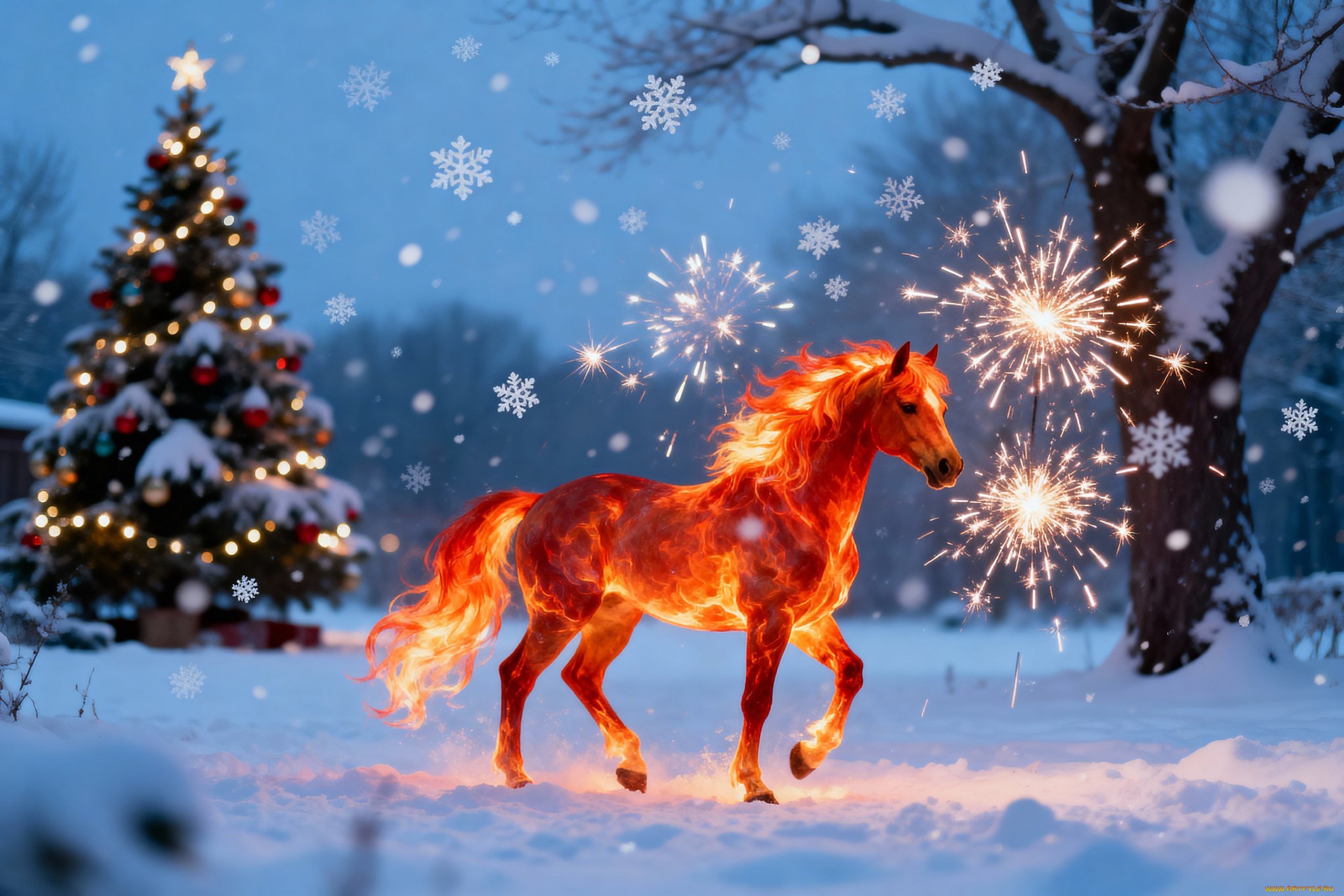 праздничные, -, разное, , новый, год, лошадь
