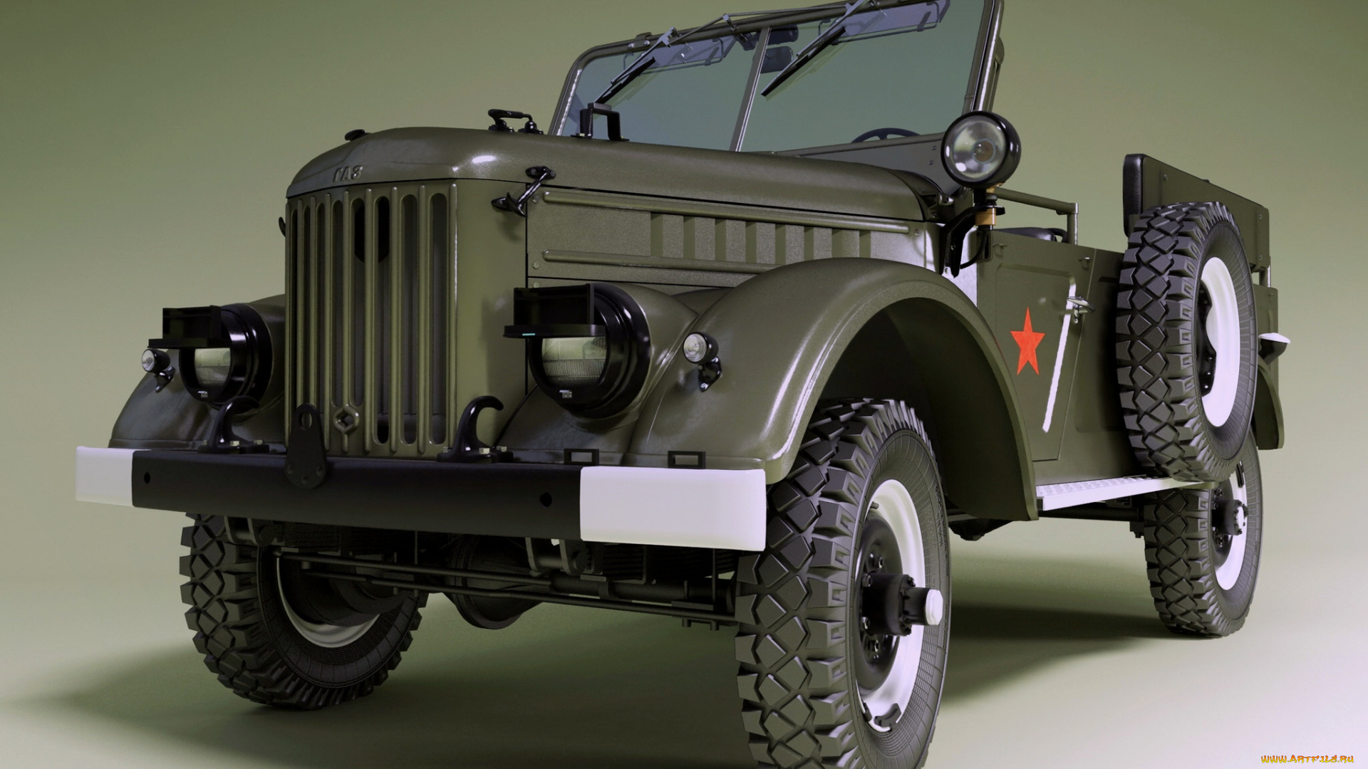 автомобили, 3д, ссср, ретро, газ-69