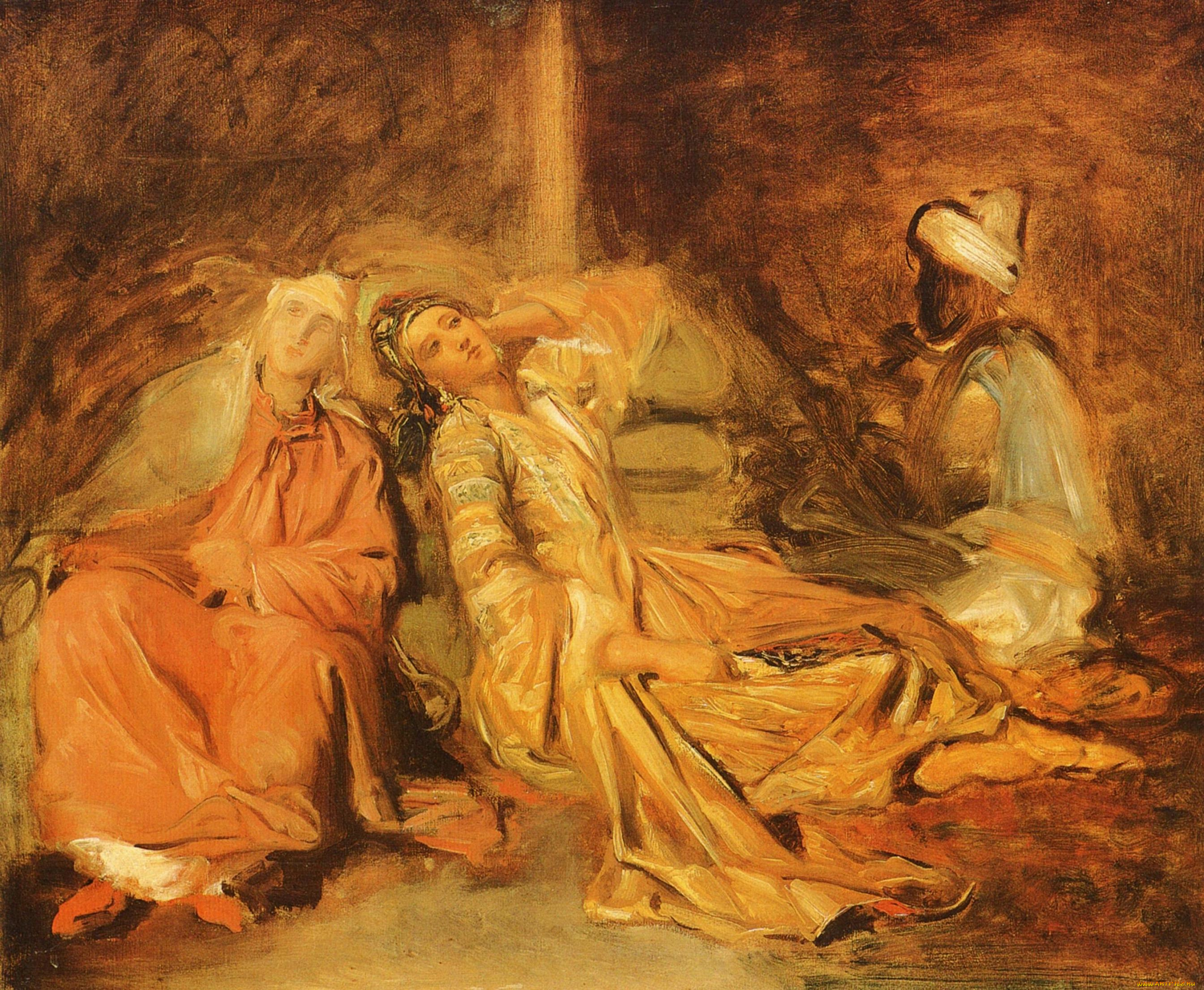 chasseriau, theodore, harem, рисованные, живопись
