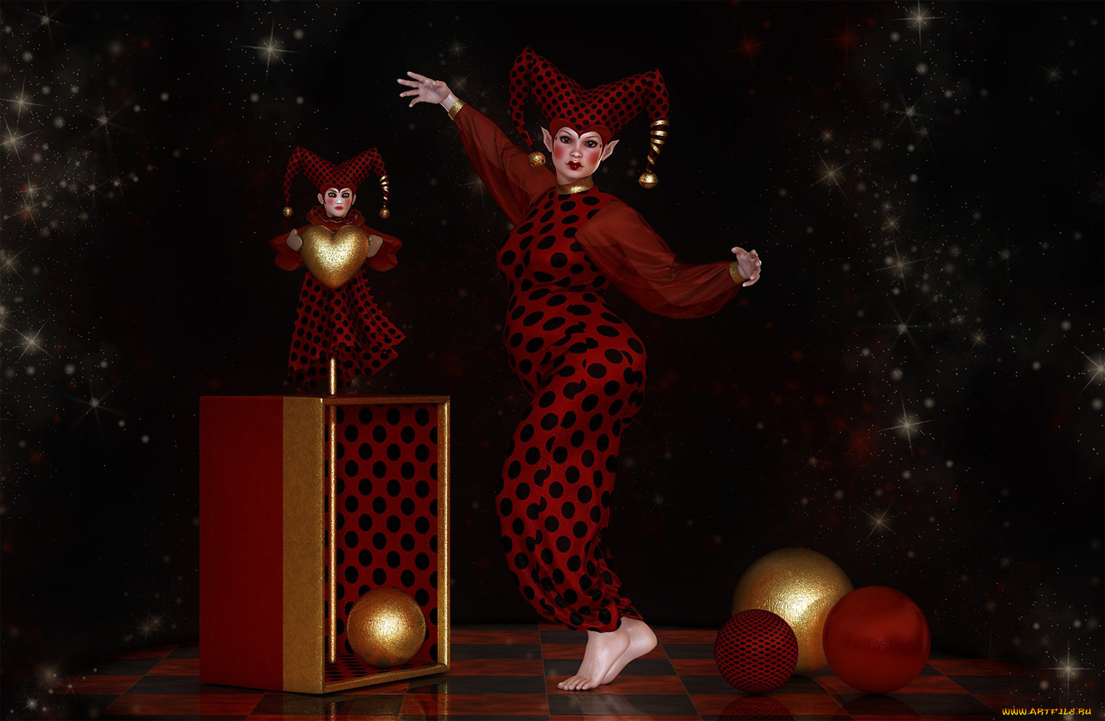 3д, графика, people, люди, цирк, фокусники