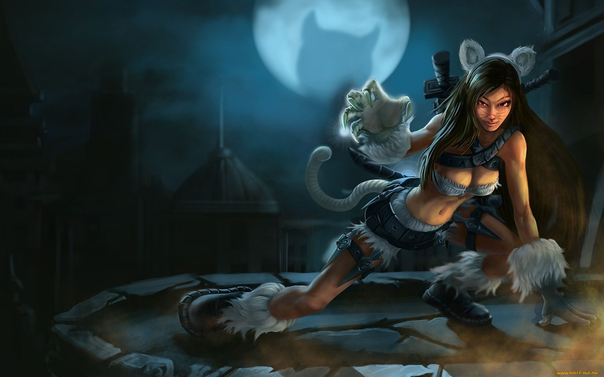 league, of, legends, видео, игры, девушка-кошка, katarina