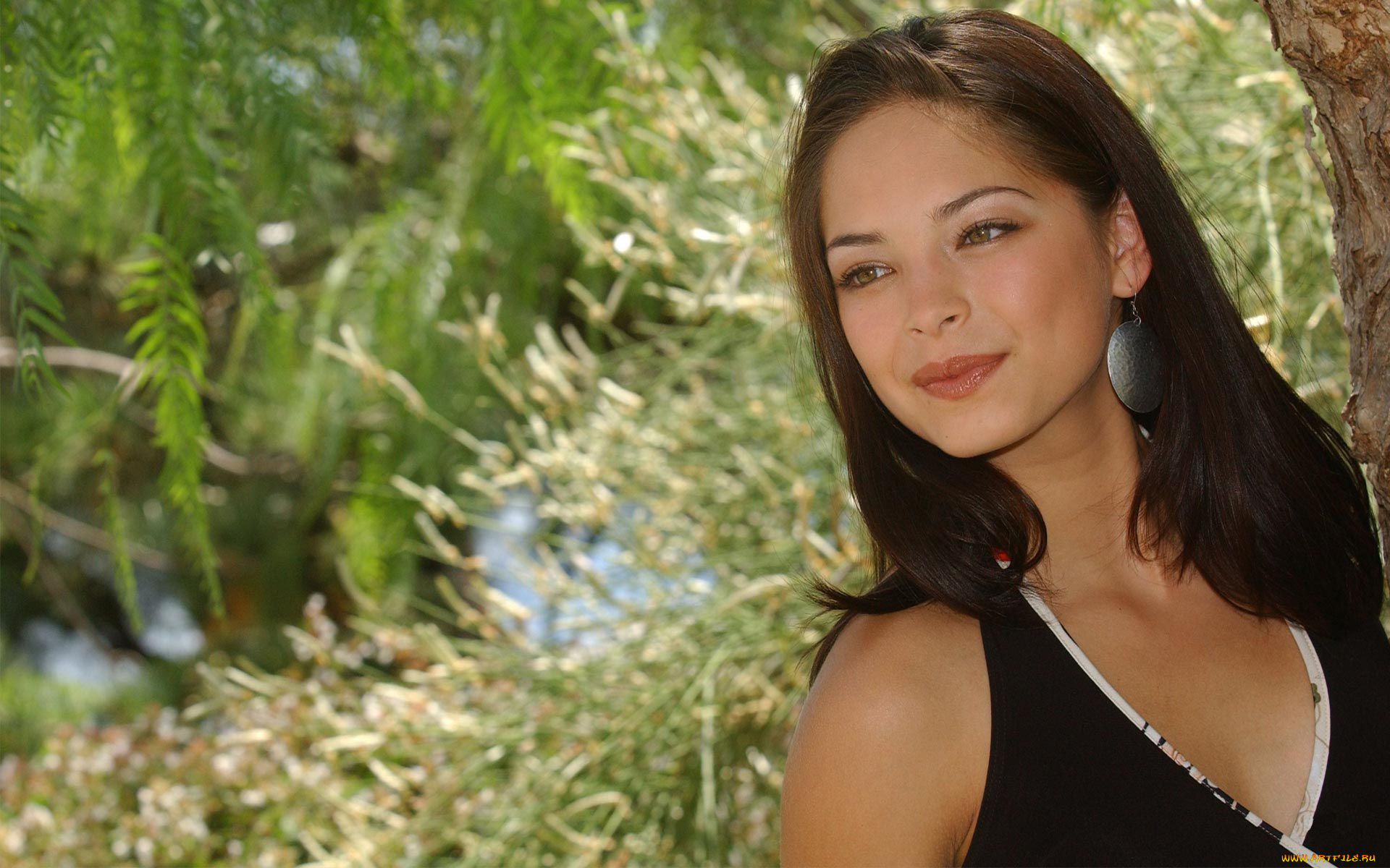 Kristin, Kreuk, девушки, , , в, саду