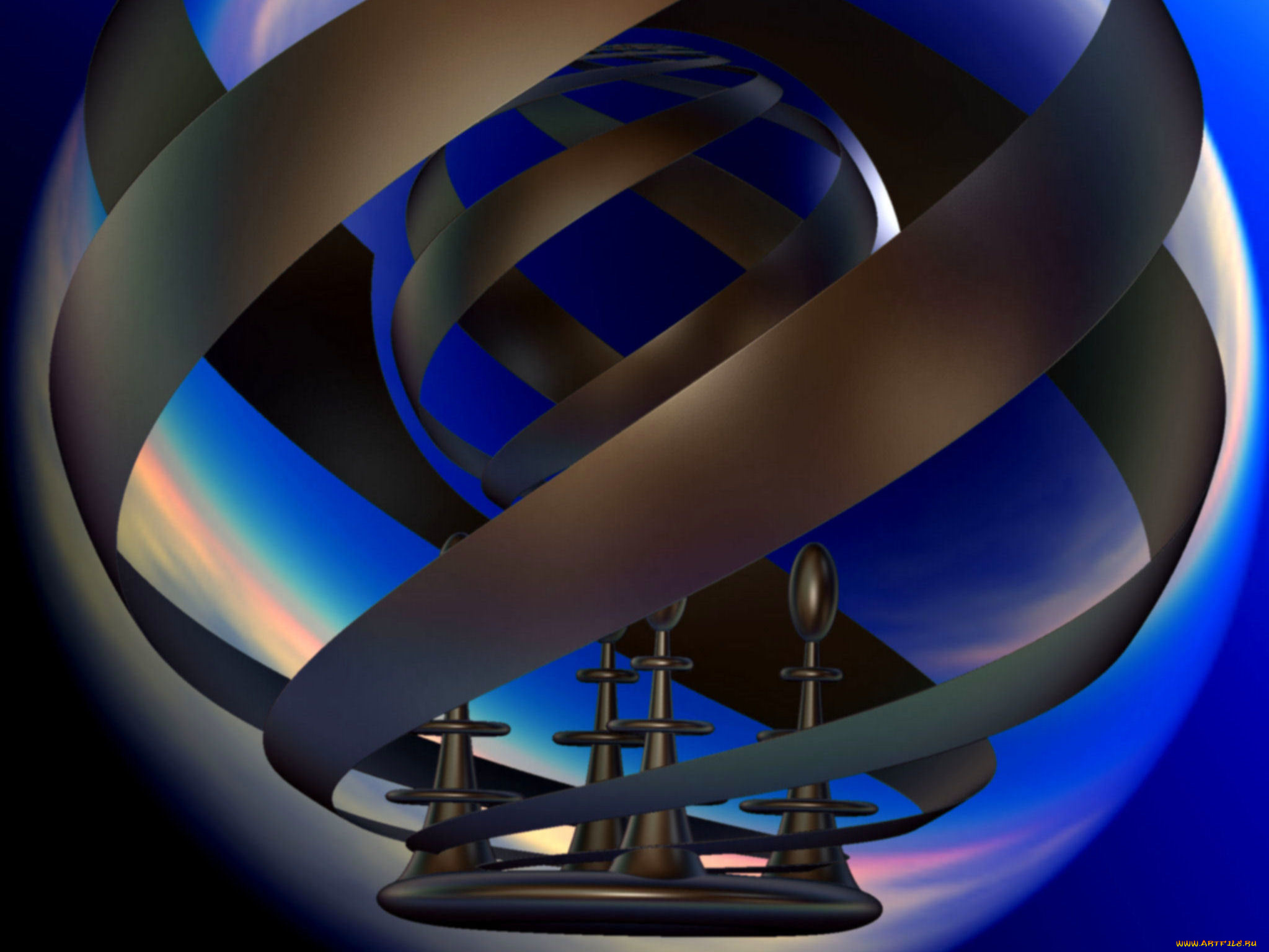 3д, графика, abstract, абстракции, фрактал, фон