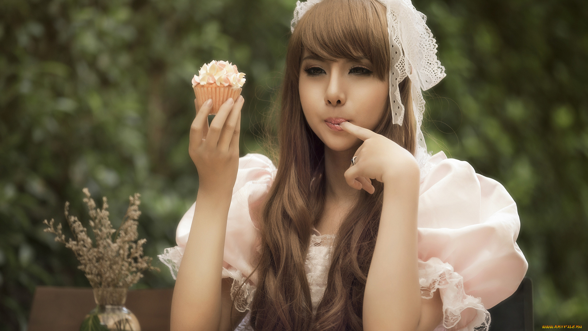 -Unsort, Азиатки, девушки, unsort, азиатки, пирожное