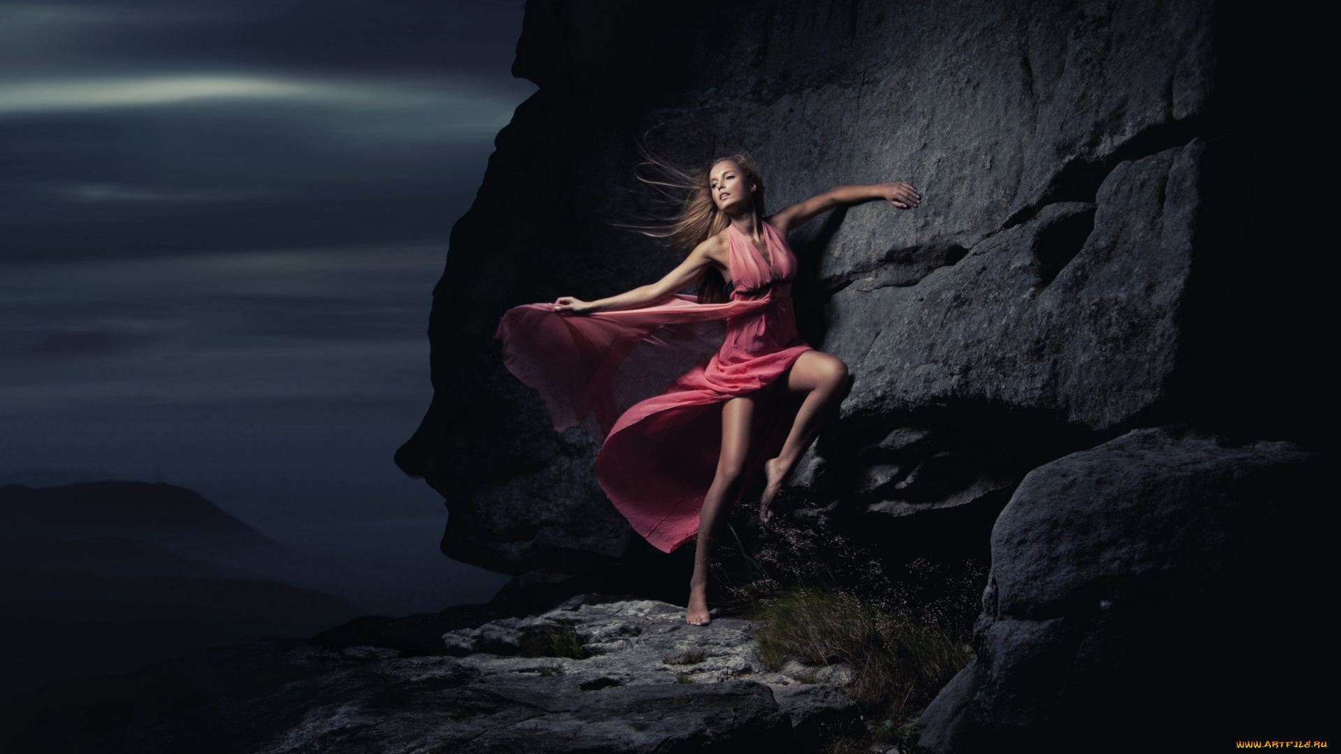 -Unsort, Блондинки, девушки, unsort, блондинки, камни, платье