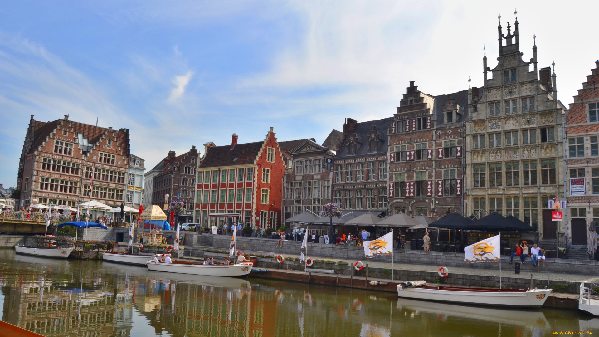 бельгия, гент, города, улицы, площади, набережные, здания, канал