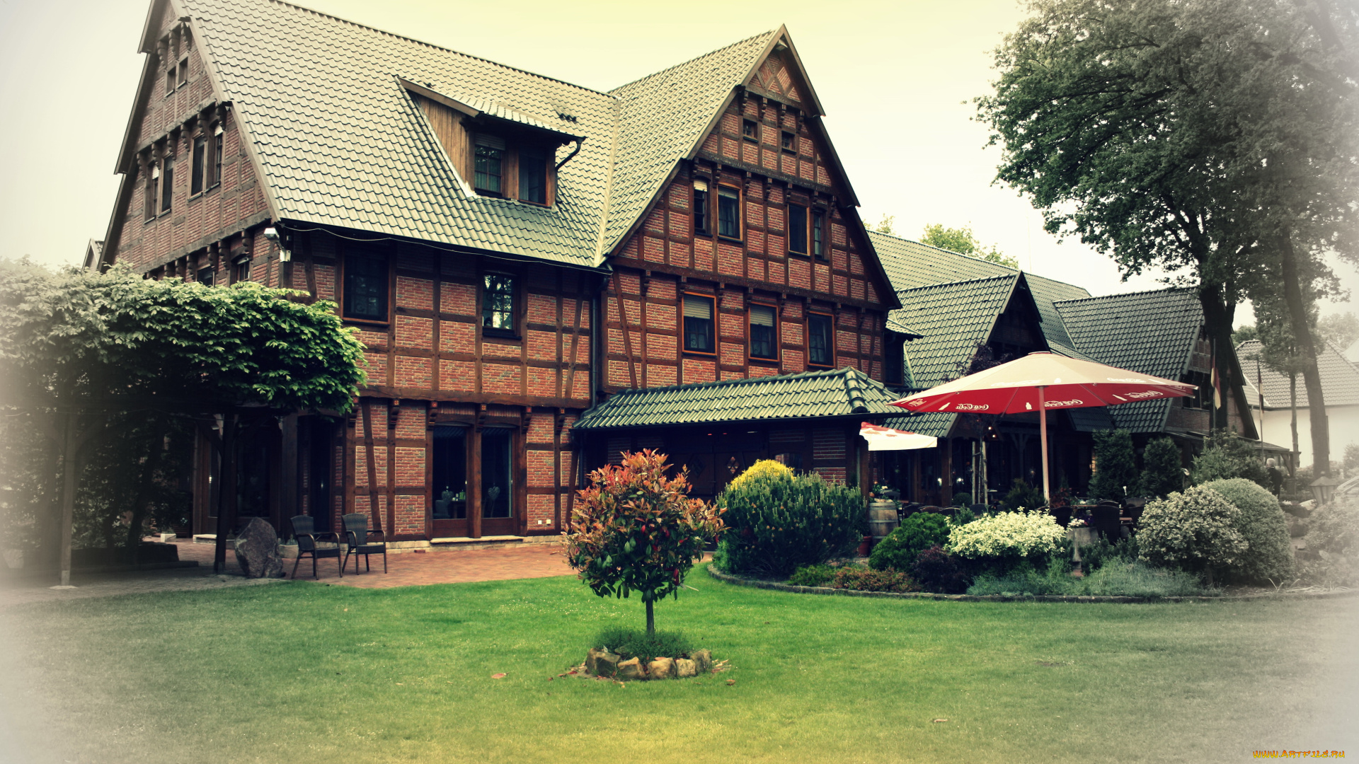 германия, иббенбюрен, города, здания, дома, ландшафт