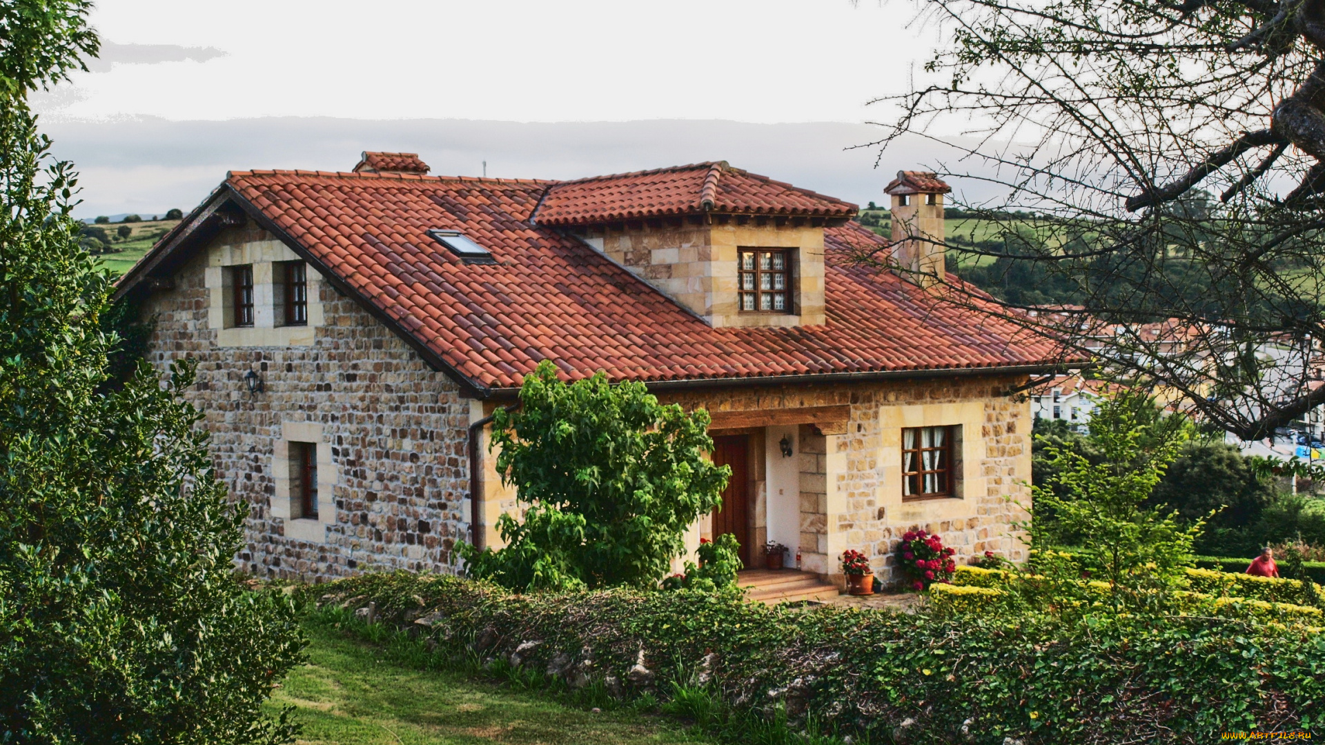 испания, кантабрия, сантильяна, дель, мар, города, здания, дома, сад, поля, дом