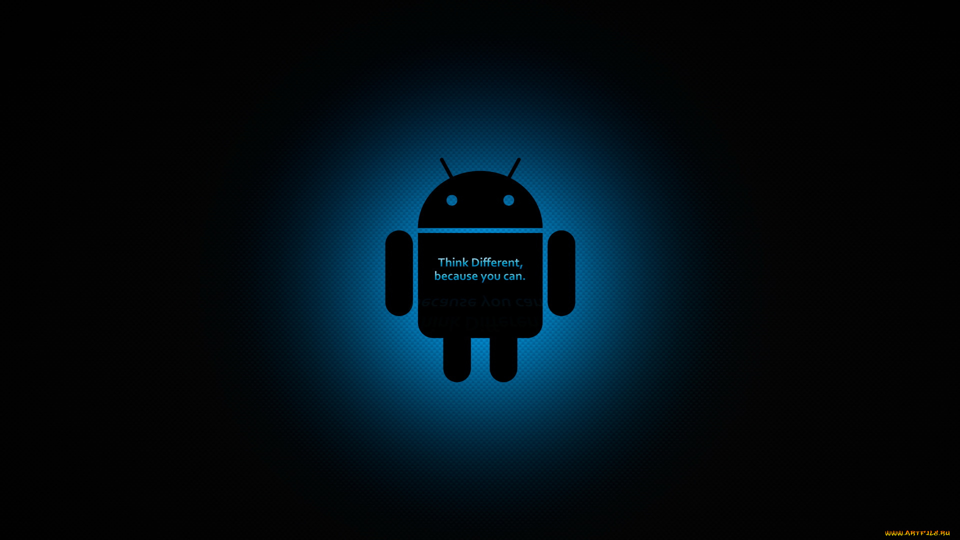 компьютеры, android, логотип, фон, темный, синий, антены, человечек