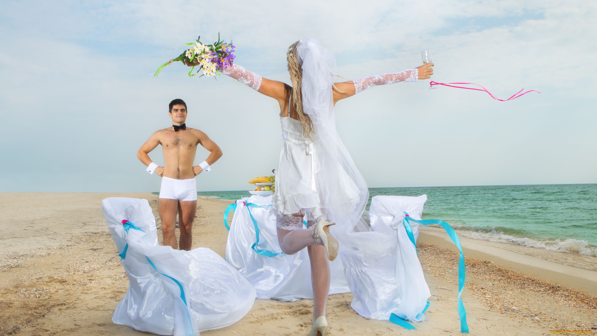 разное, мужчина, женщина, море, невеста, жених, пляж