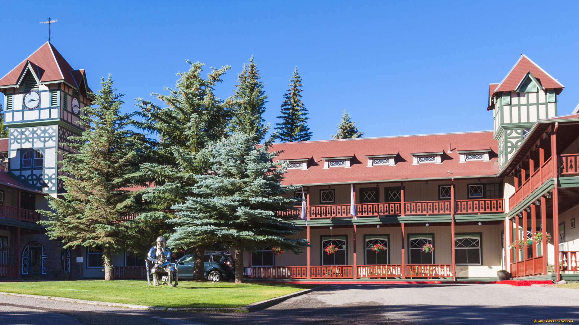 сша, колорадо, питкин, города, здания, дома, дом, памятник, деревья