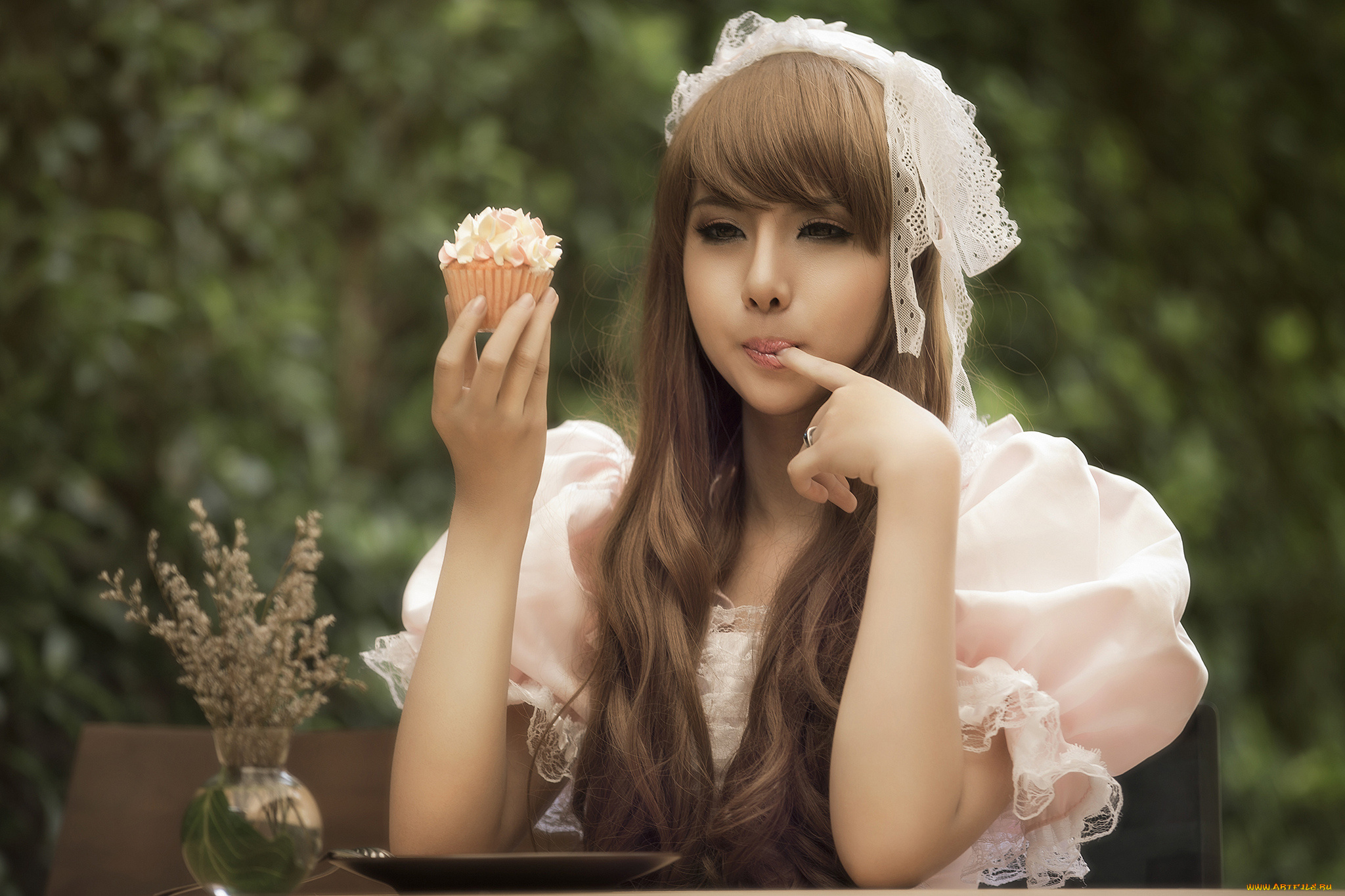 -Unsort, Азиатки, девушки, unsort, азиатки, пирожное