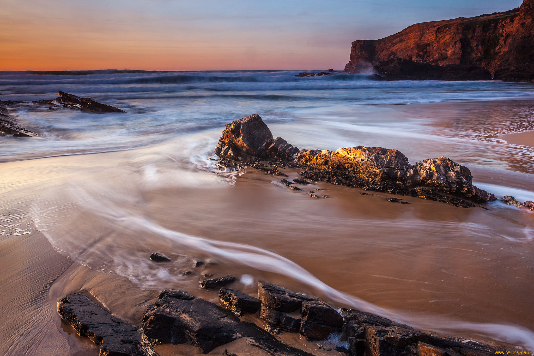 природа, побережье, море, скалы