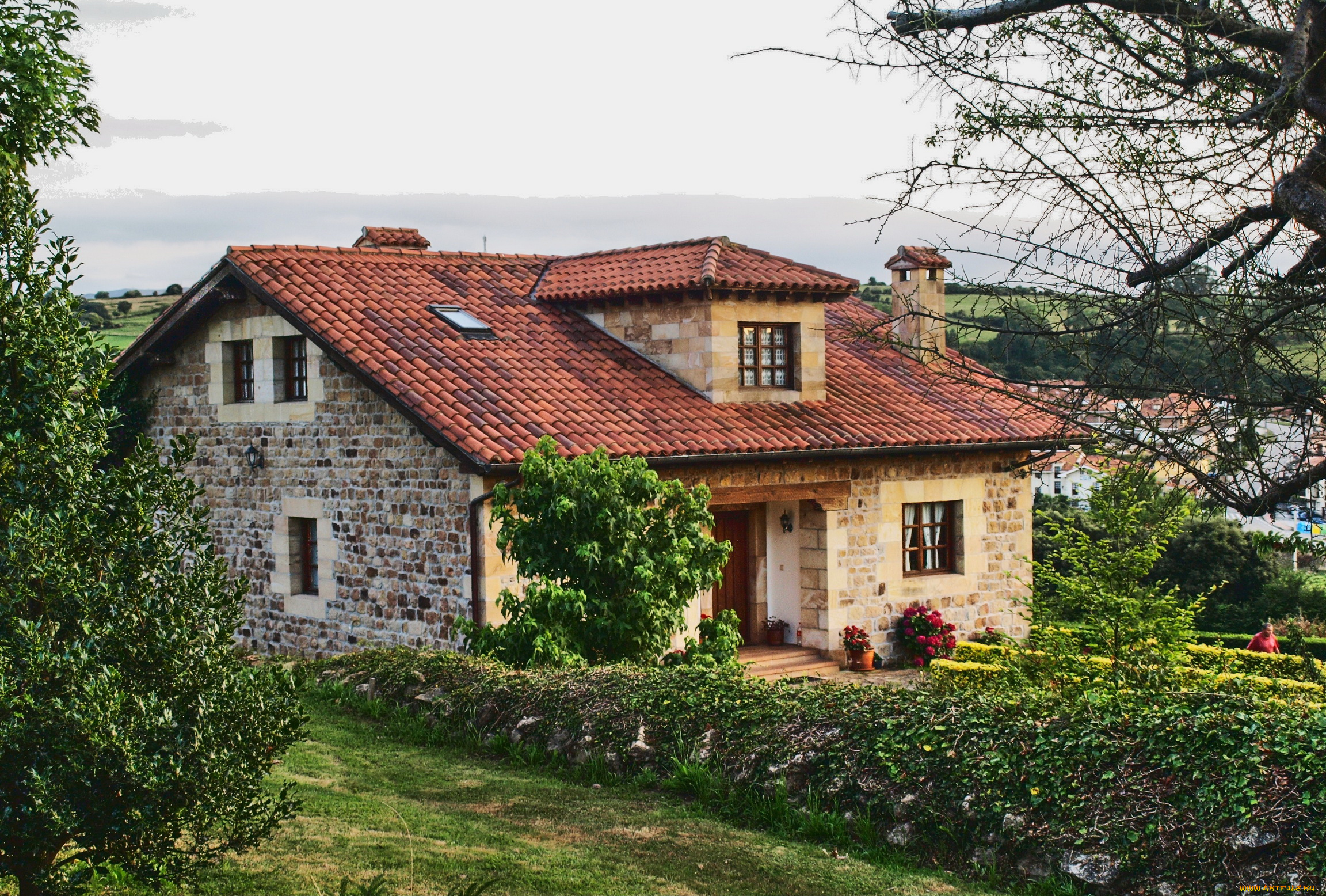 испания, кантабрия, сантильяна, дель, мар, города, здания, дома, сад, поля, дом