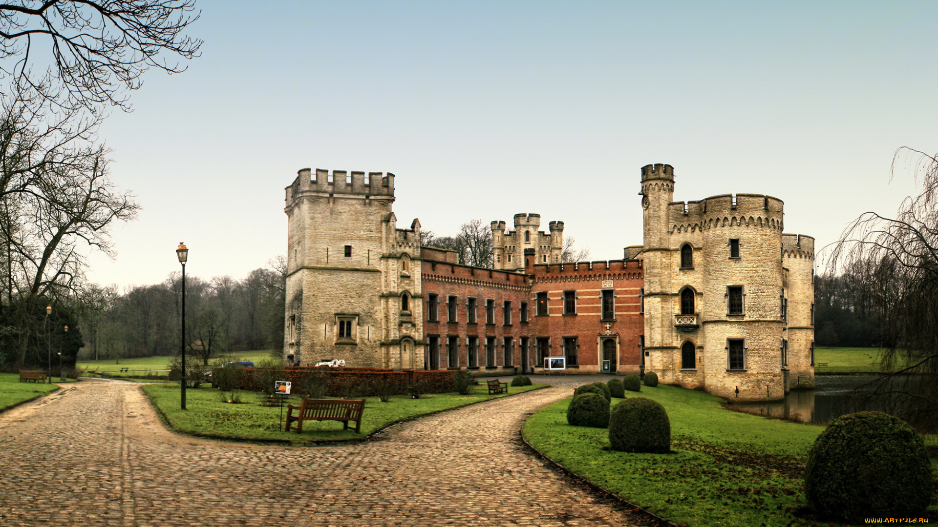 bouchout, castle, , belgium, города, -, дворцы, , замки, , крепости, castle, belgium, замок, парк, клумбы, bouchout