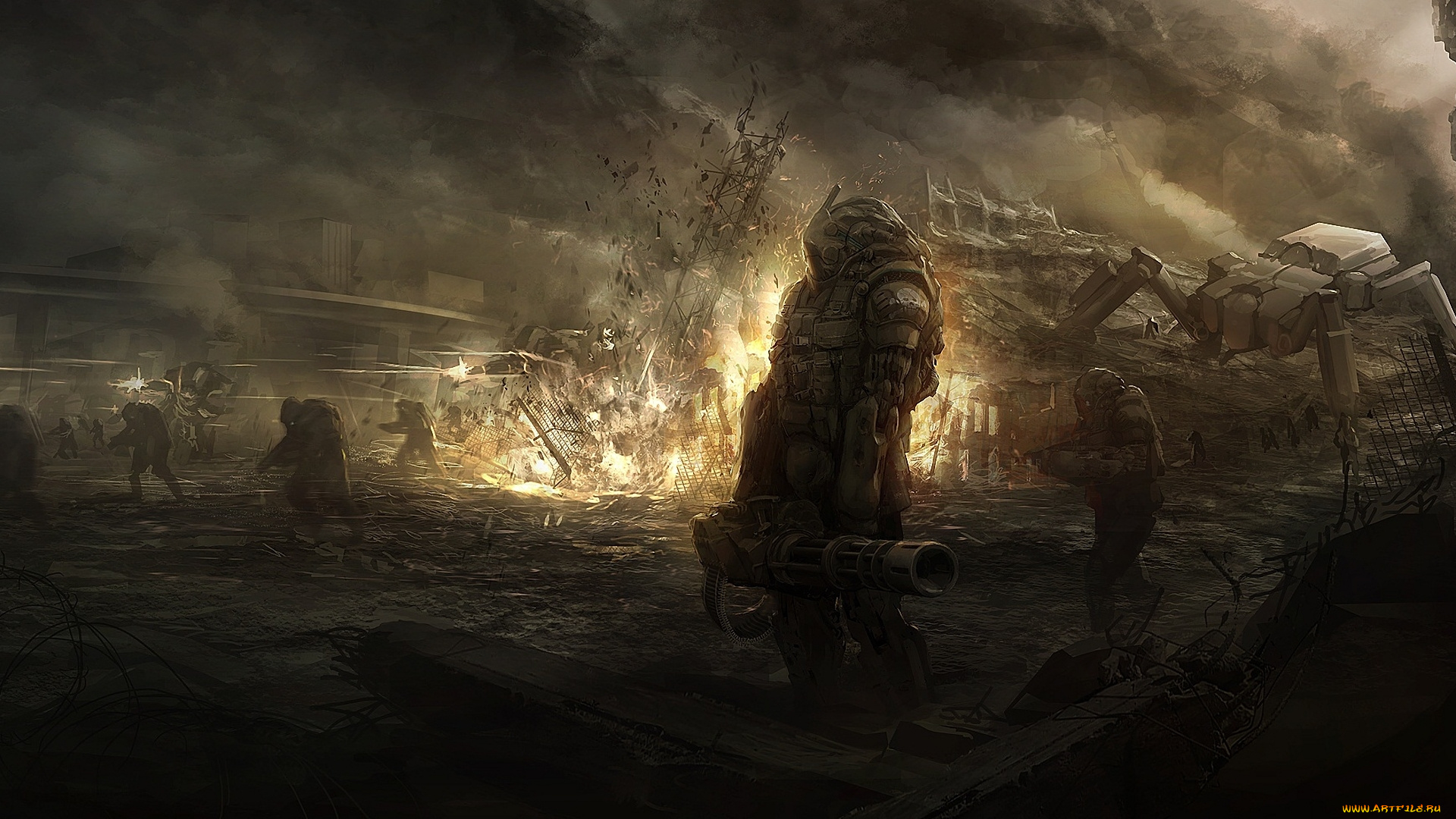 фэнтези, иные, миры, , иные, времена, война, пулемет, взрывы, атака, будущее