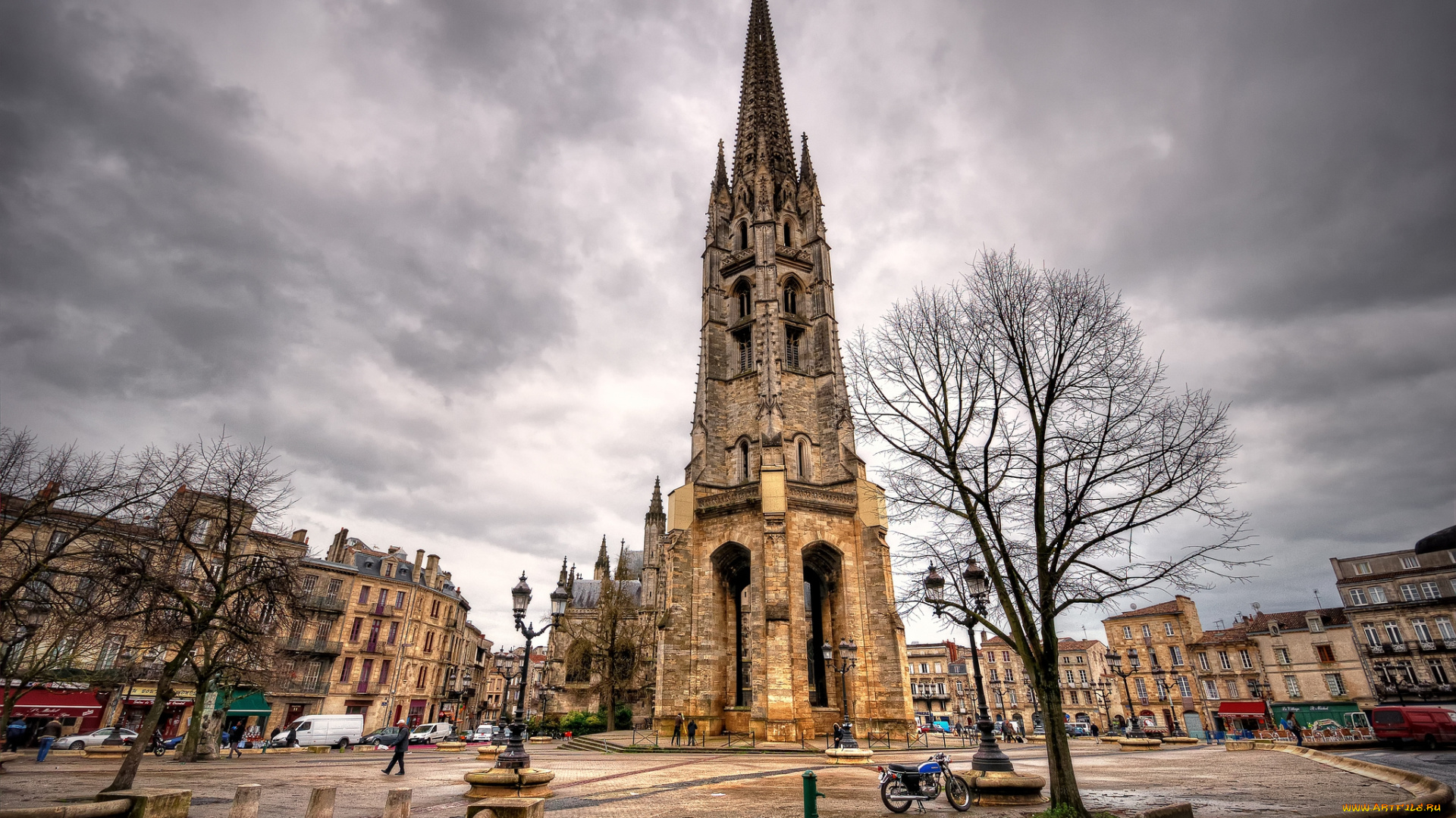 города, -, католические, соборы, , костелы, , аббатства, площадь, собор, дома, basilica, of, st, michael, bordeaux, france, базилика, святого, архангела, михаила, бордо, франция