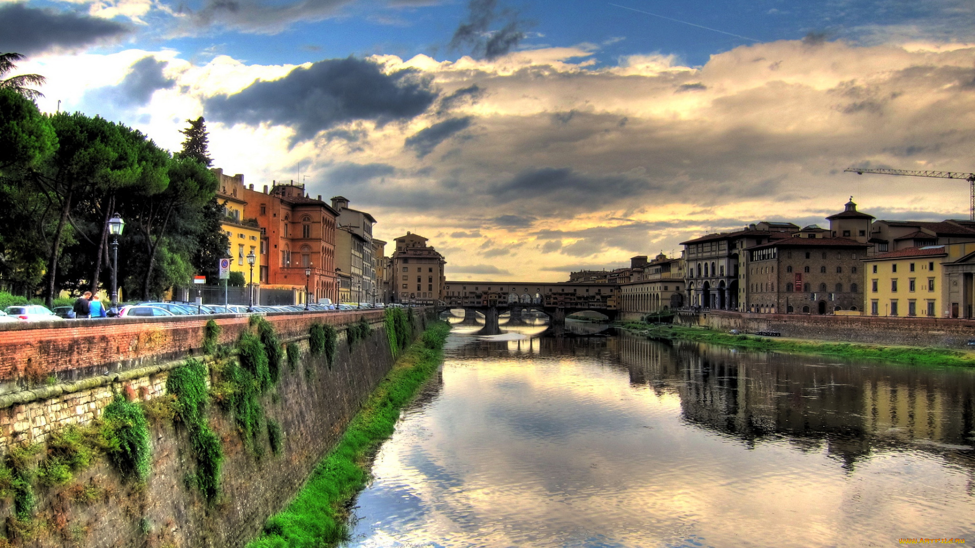 италия, тоскана, флоренция, города, -, улицы, , площади, , набережные, канал, набережная, дома, флоренция, тоскана, италия