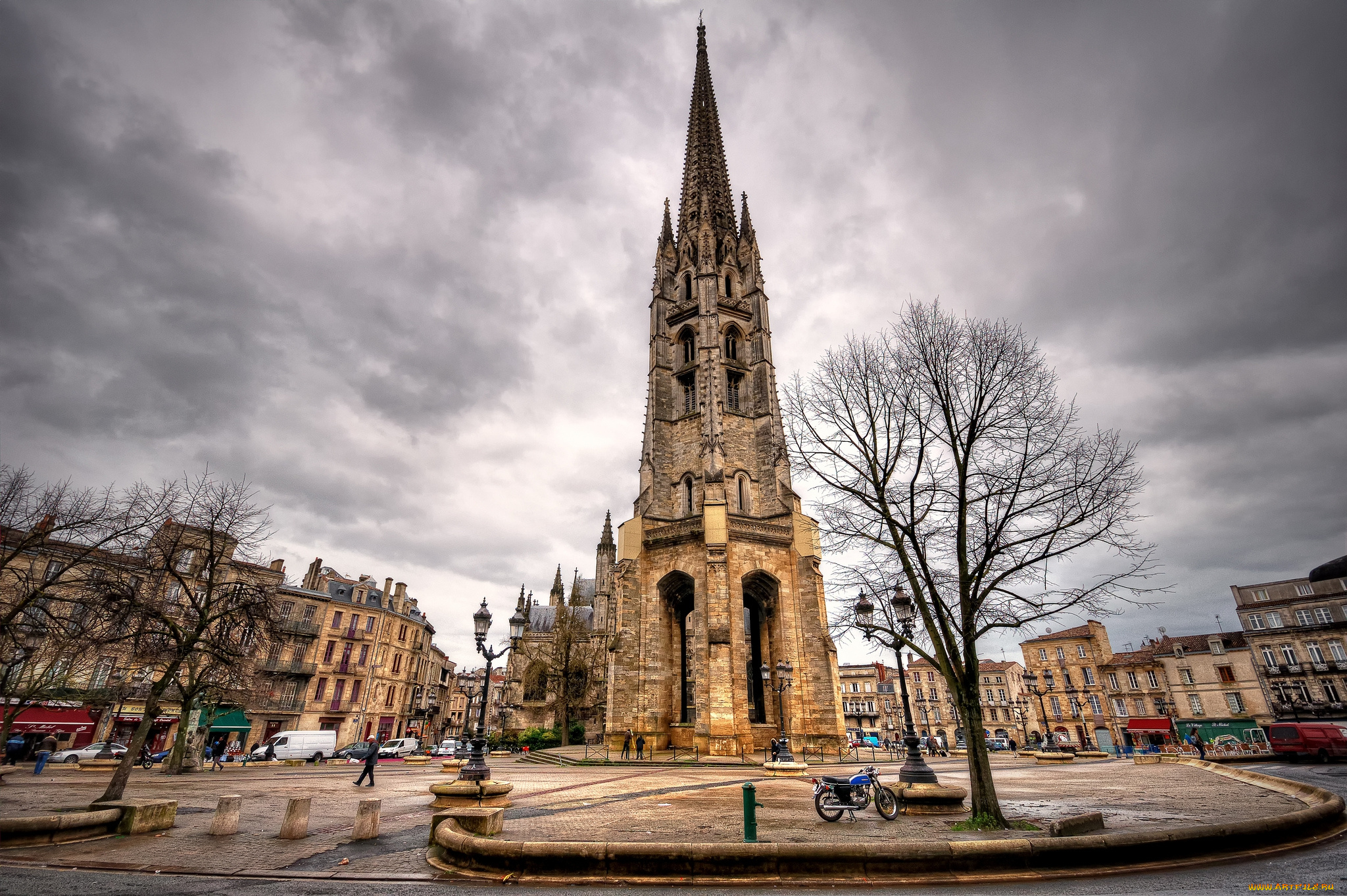 города, -, католические, соборы, , костелы, , аббатства, площадь, собор, дома, basilica, of, st, michael, bordeaux, france, базилика, святого, архангела, михаила, бордо, франция