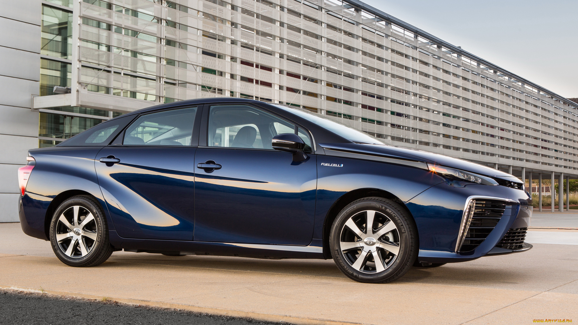 2015, toyota, mirai, автомобили, toyota, синий, mirai, металлик