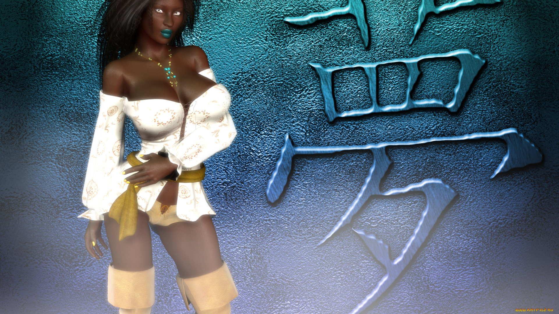 3д, графика, фантазия, , fantasy, девушка, взгляд, фон