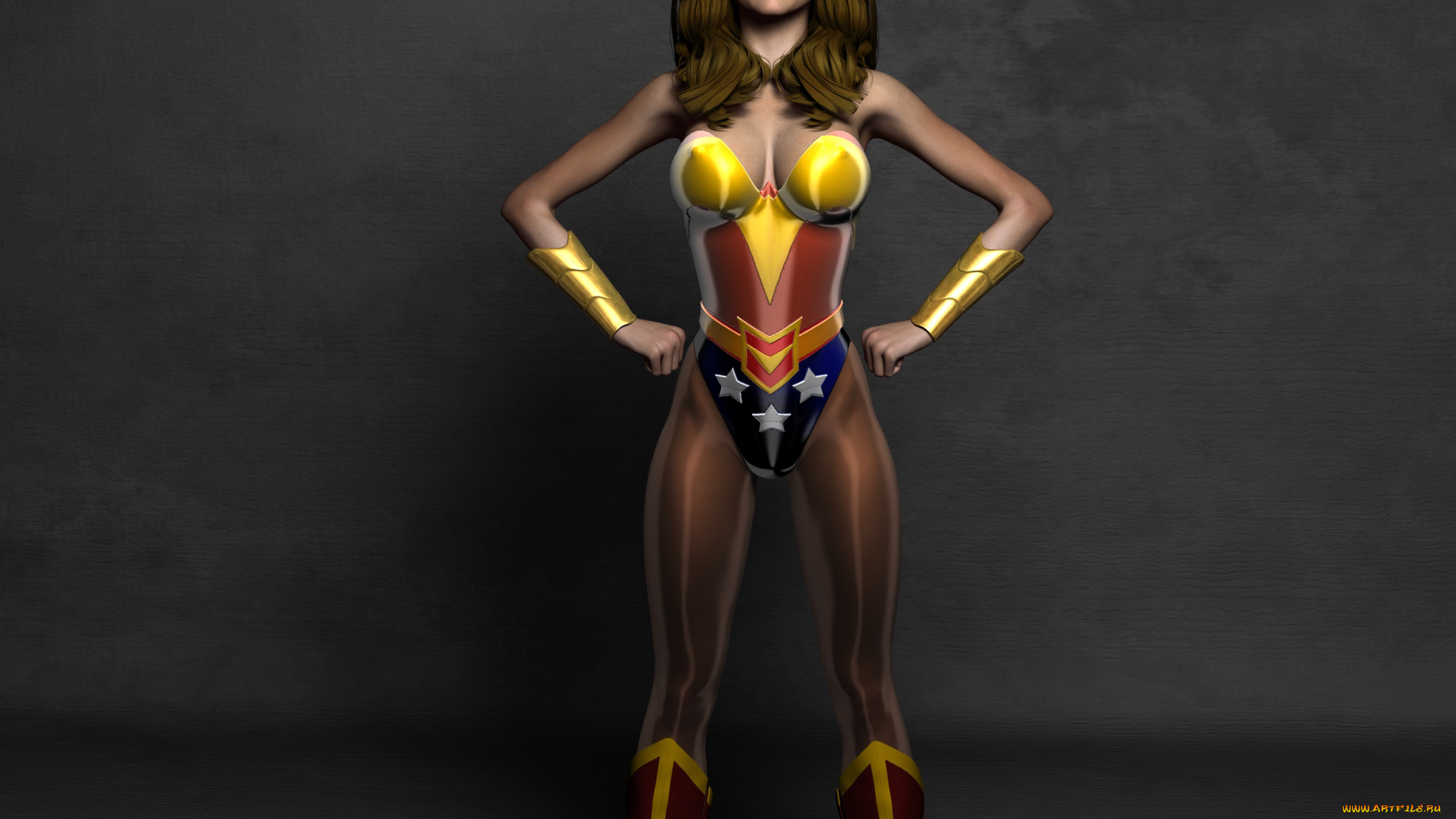 3д, графика, люди, , people, девушка, взгляд, супермен, фон