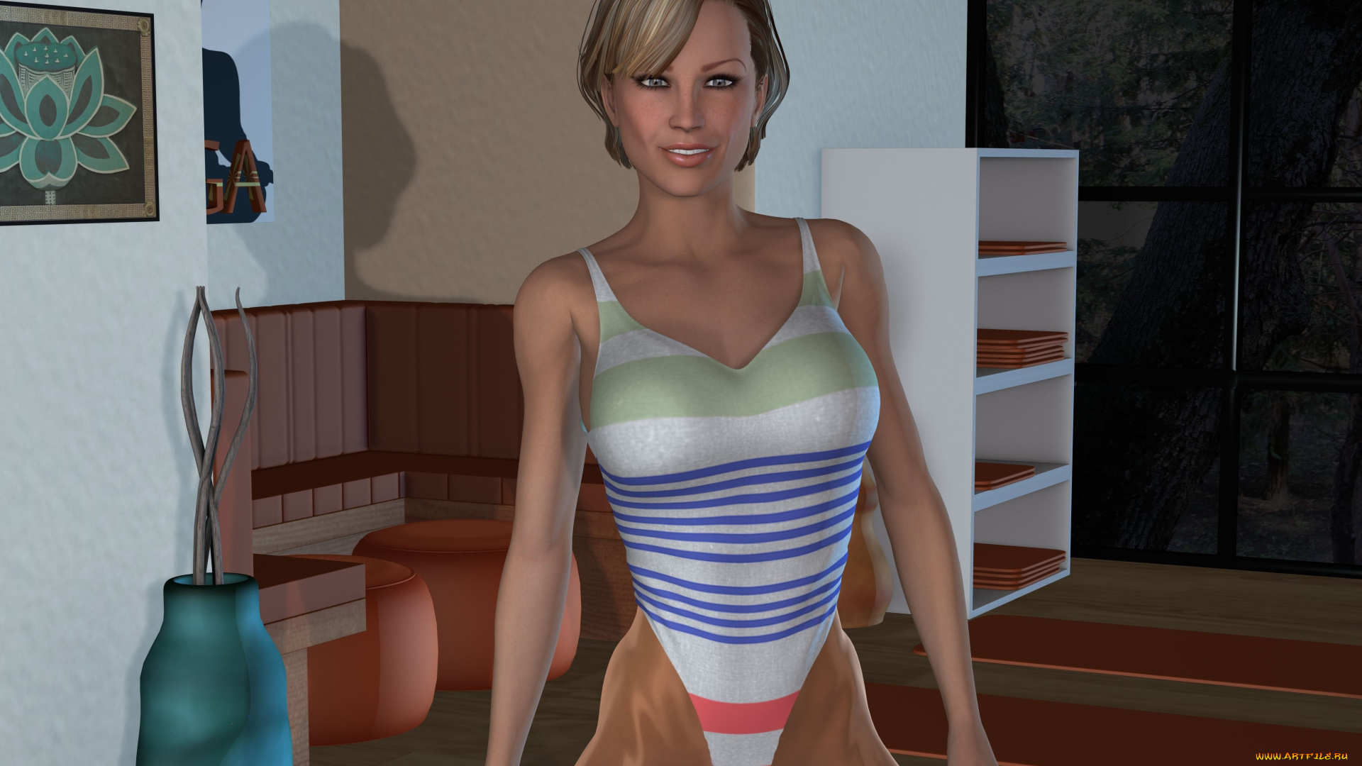 3д, графика, люди, , people, фон, взгляд, девушка